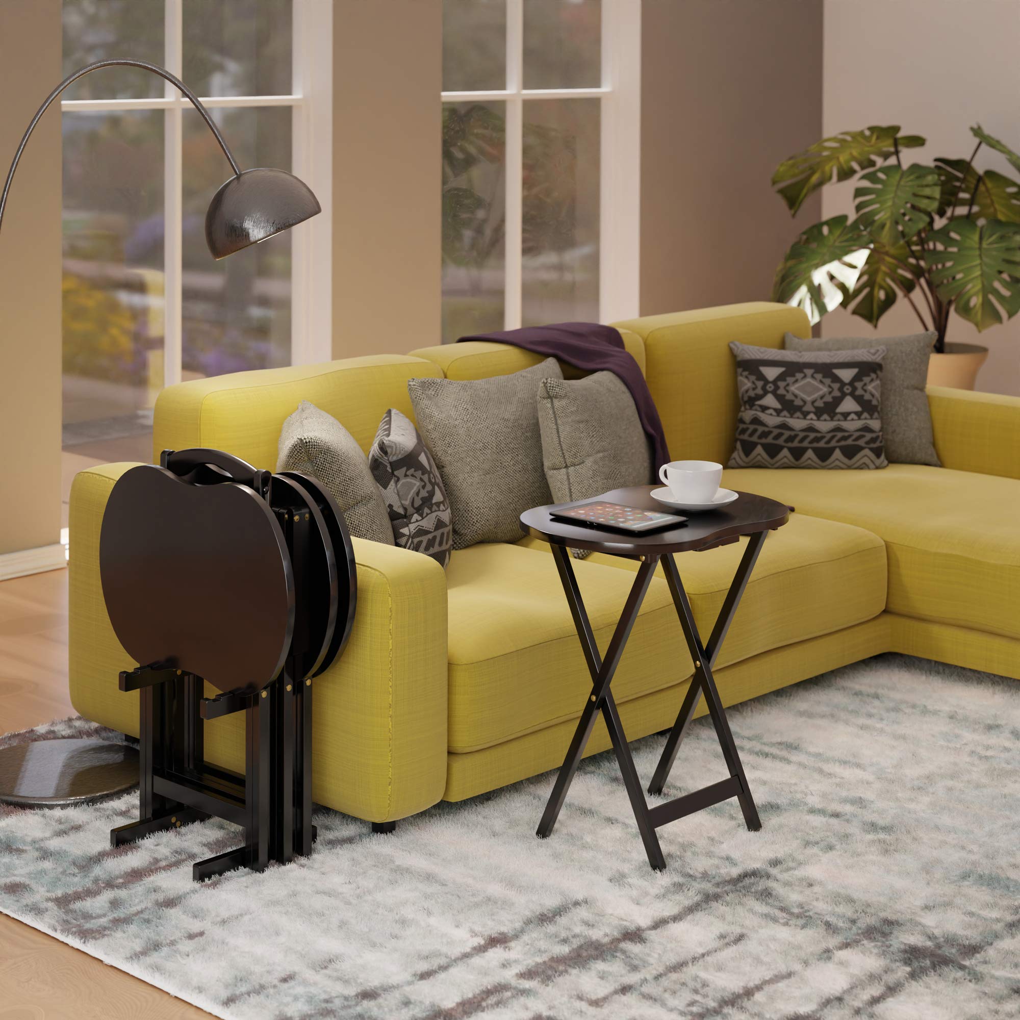 Winsome 23-inch TV Table Set, Brown, 5/Set (92532) - Image 6