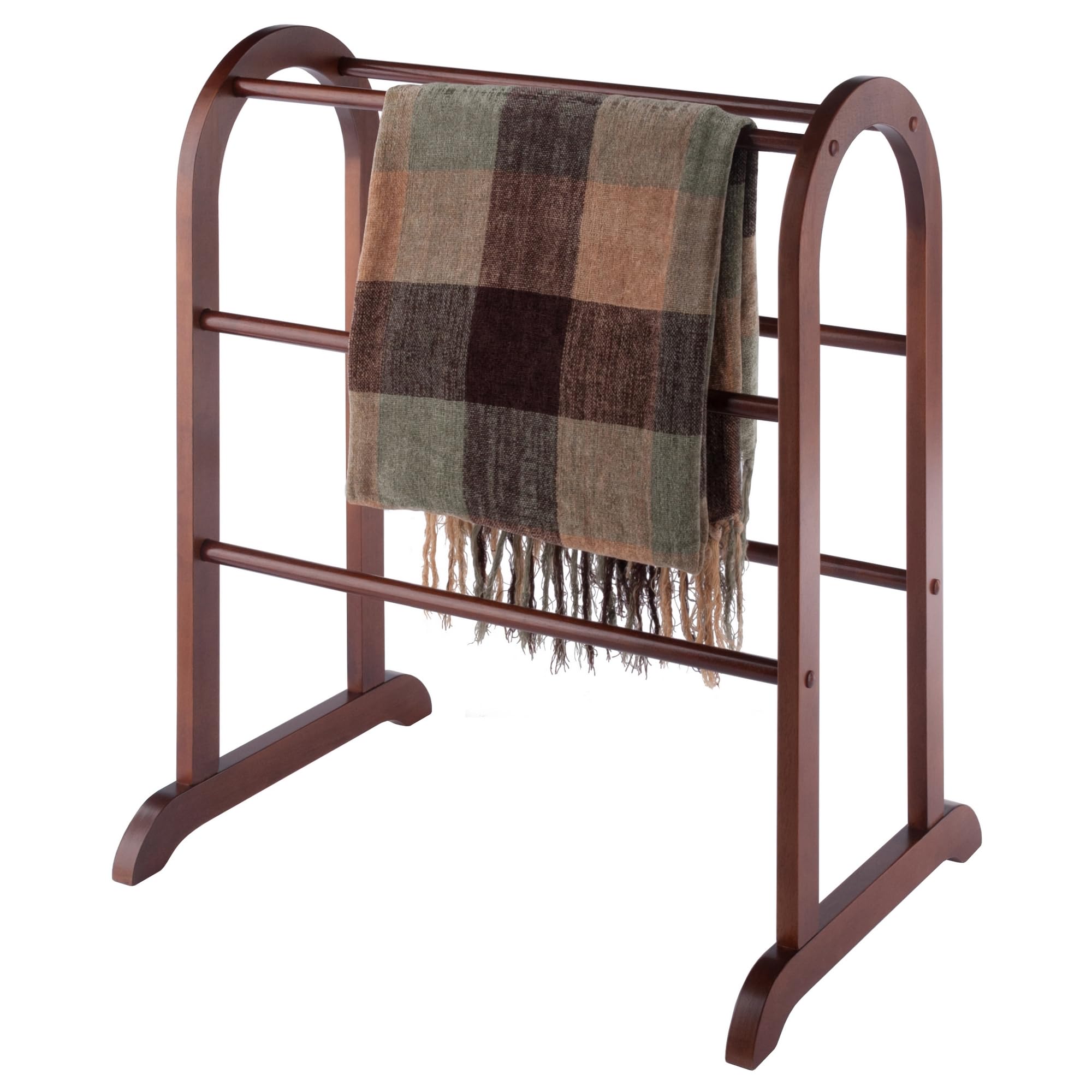 Winsome 94326 Wood Quilt Rack With 6 Rungs, Antique Walnut - Image 5