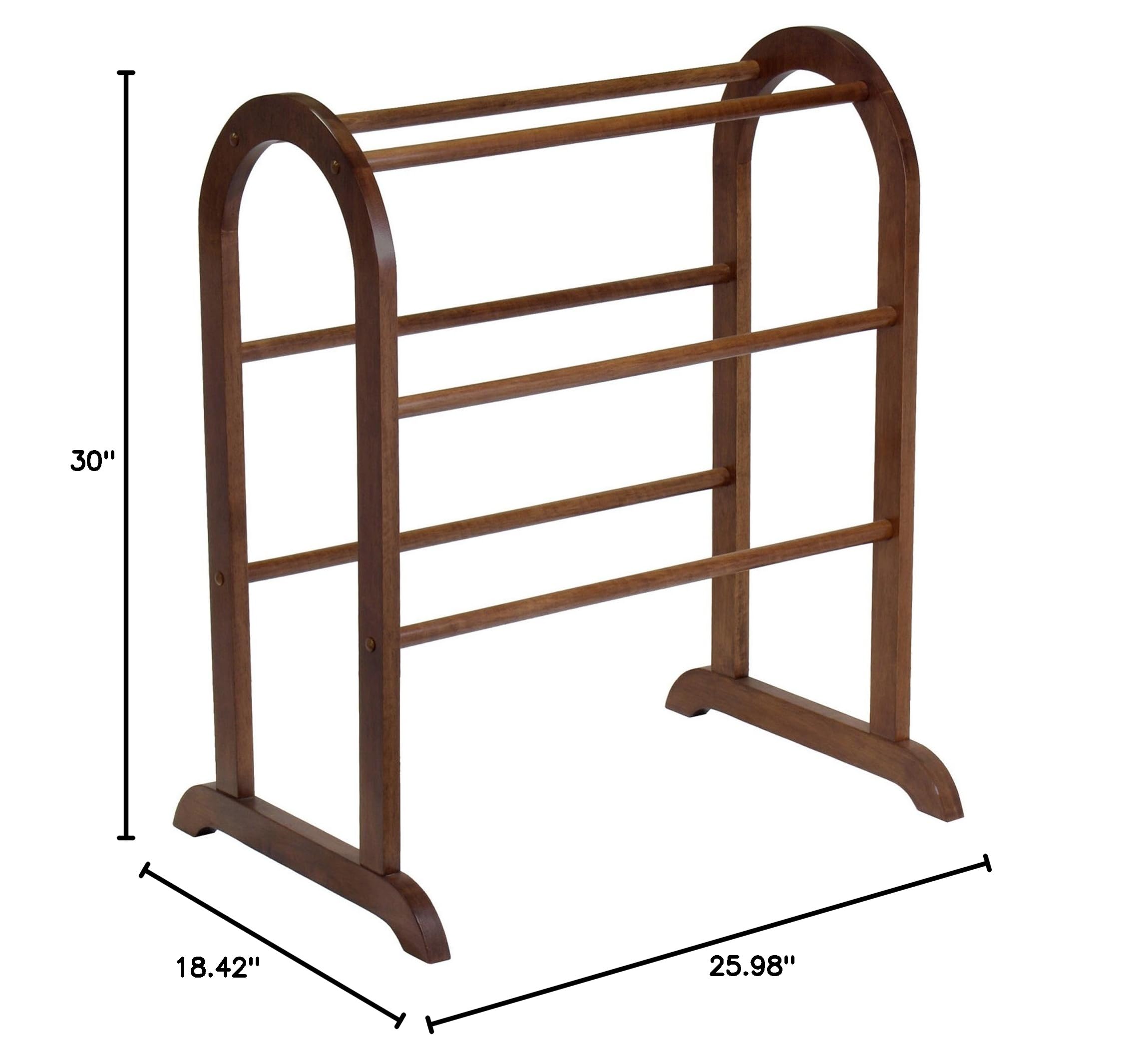 Winsome 94326 Wood Quilt Rack With 6 Rungs, Antique Walnut - Image 9