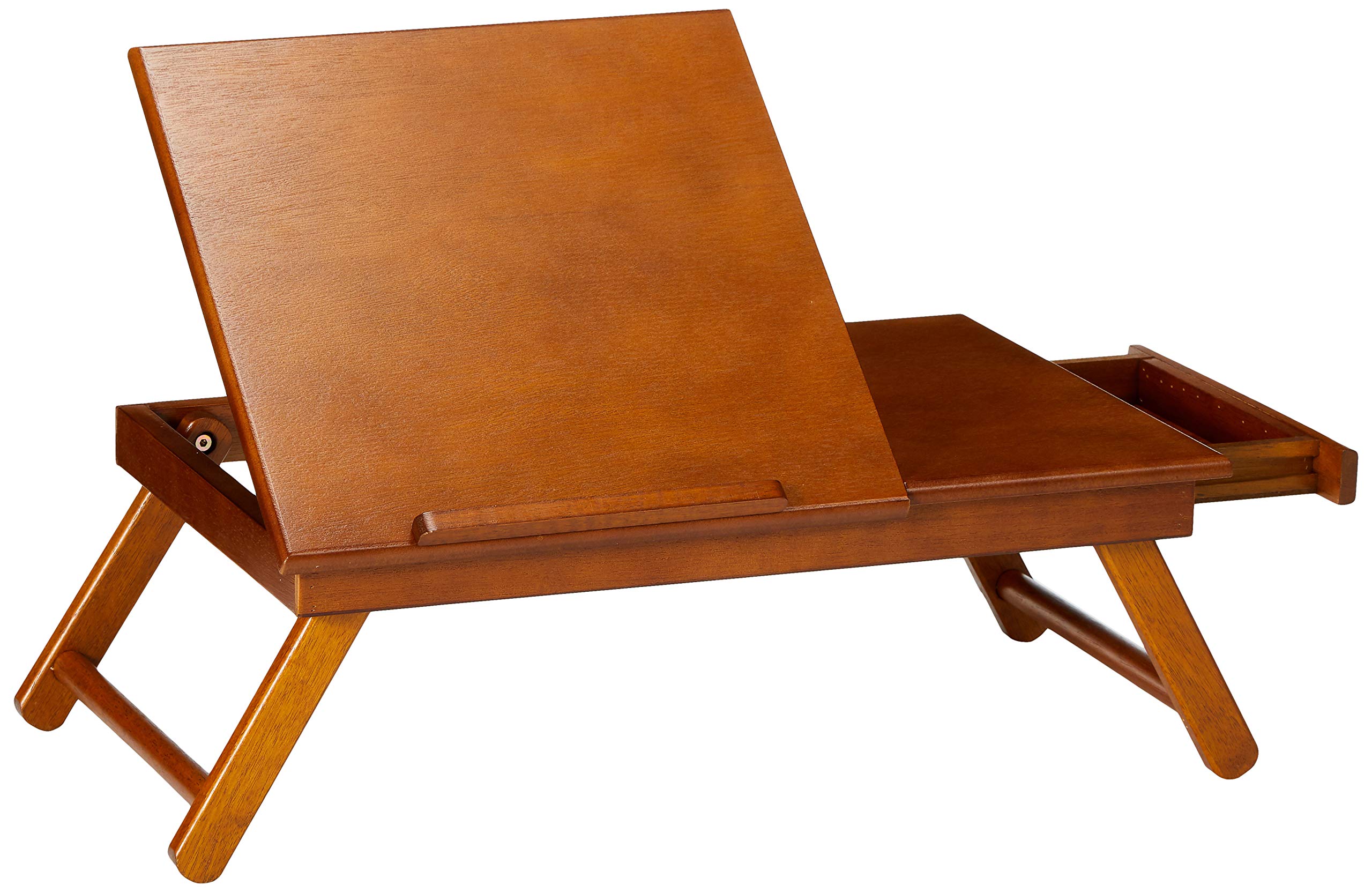 Winsome Anderson, Flip Top with Drawer, Foldable Legs Lap Desk, Teak, 25.37x13.78x8.06 - Image 3