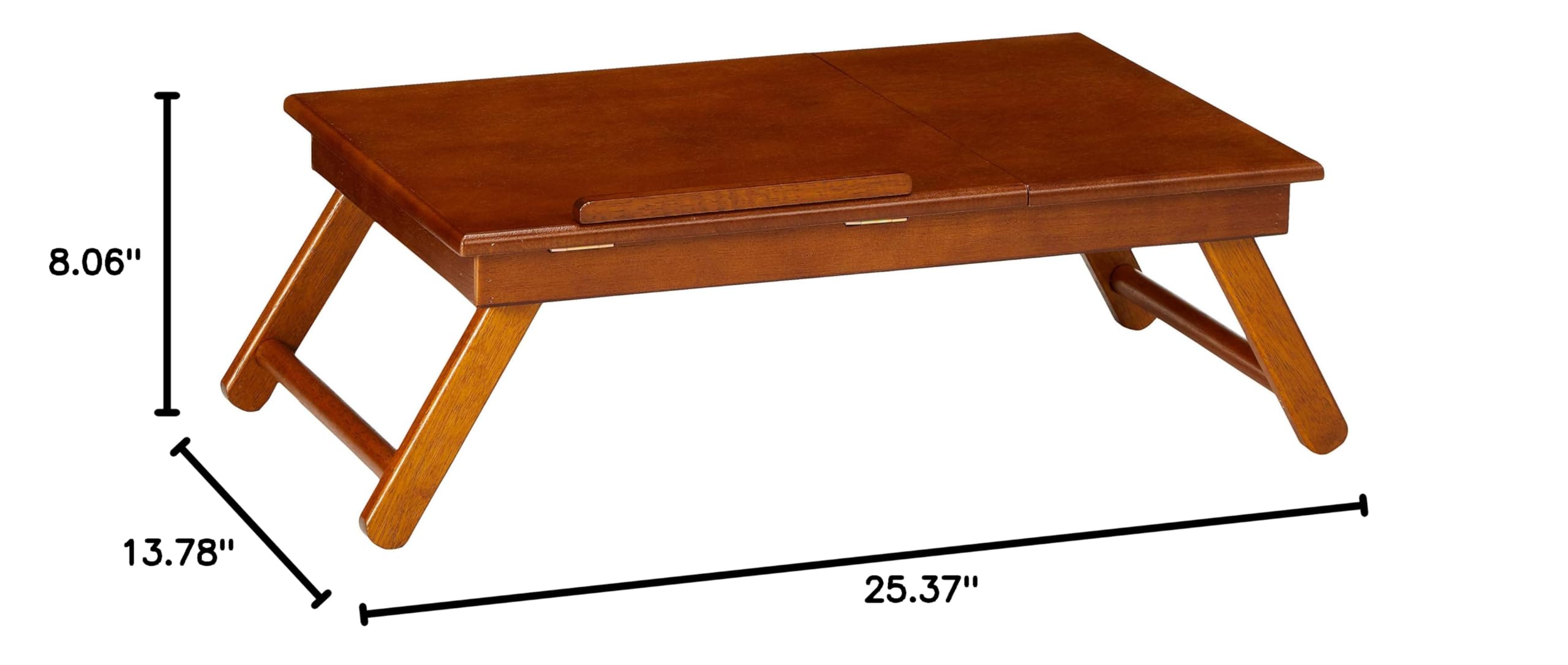 Winsome Anderson, Flip Top with Drawer, Foldable Legs Lap Desk, Teak, 25.37x13.78x8.06 - Image 6