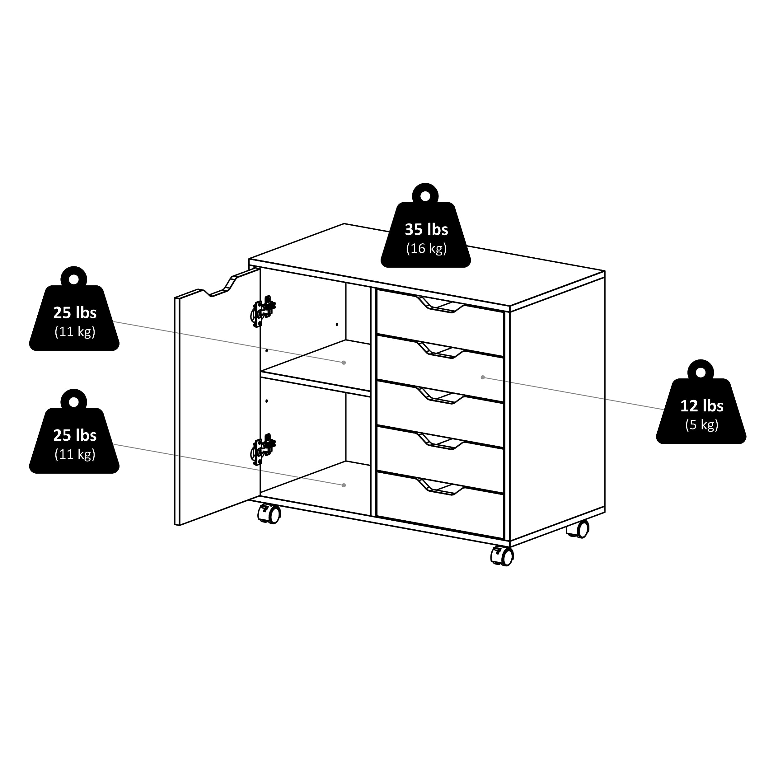 Winsome cabinets Wood Halifax Storage/Organization, Black - Image 6