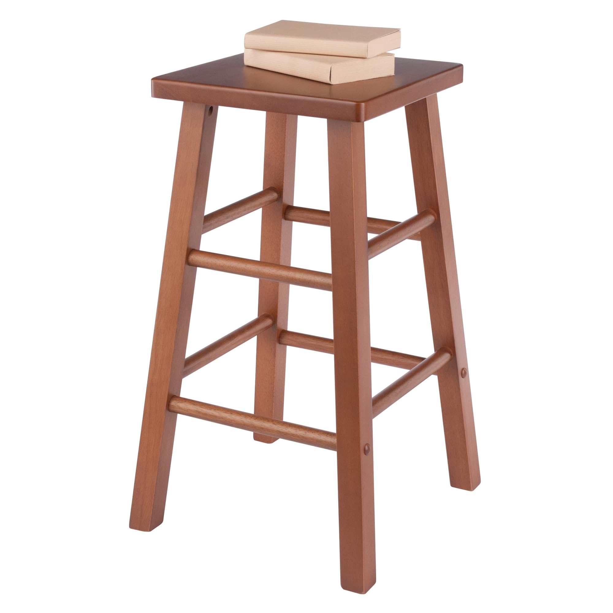 Winsome Carrick Counter Stool with Footrests, 24" High, 14" Wide, Teak - Image 7