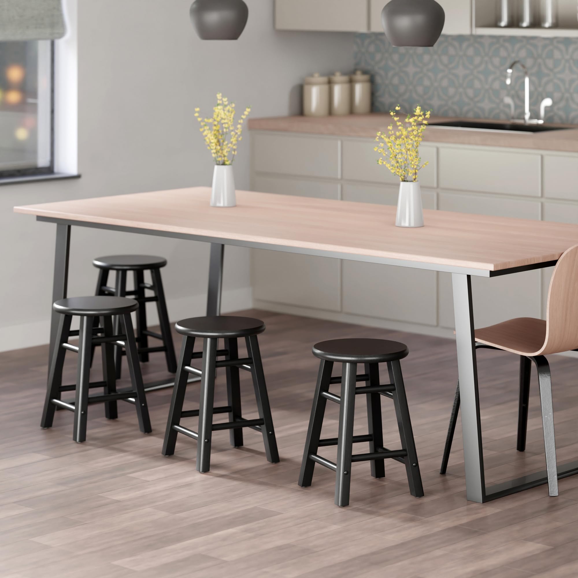 Winsome Element 2-Piece Counter Stool Set, Classic Backless Bar Chairs for Kitchen & Dining Room Seating, Timeless Essential Furniture for Home, Dorm, Apartments - Image 11