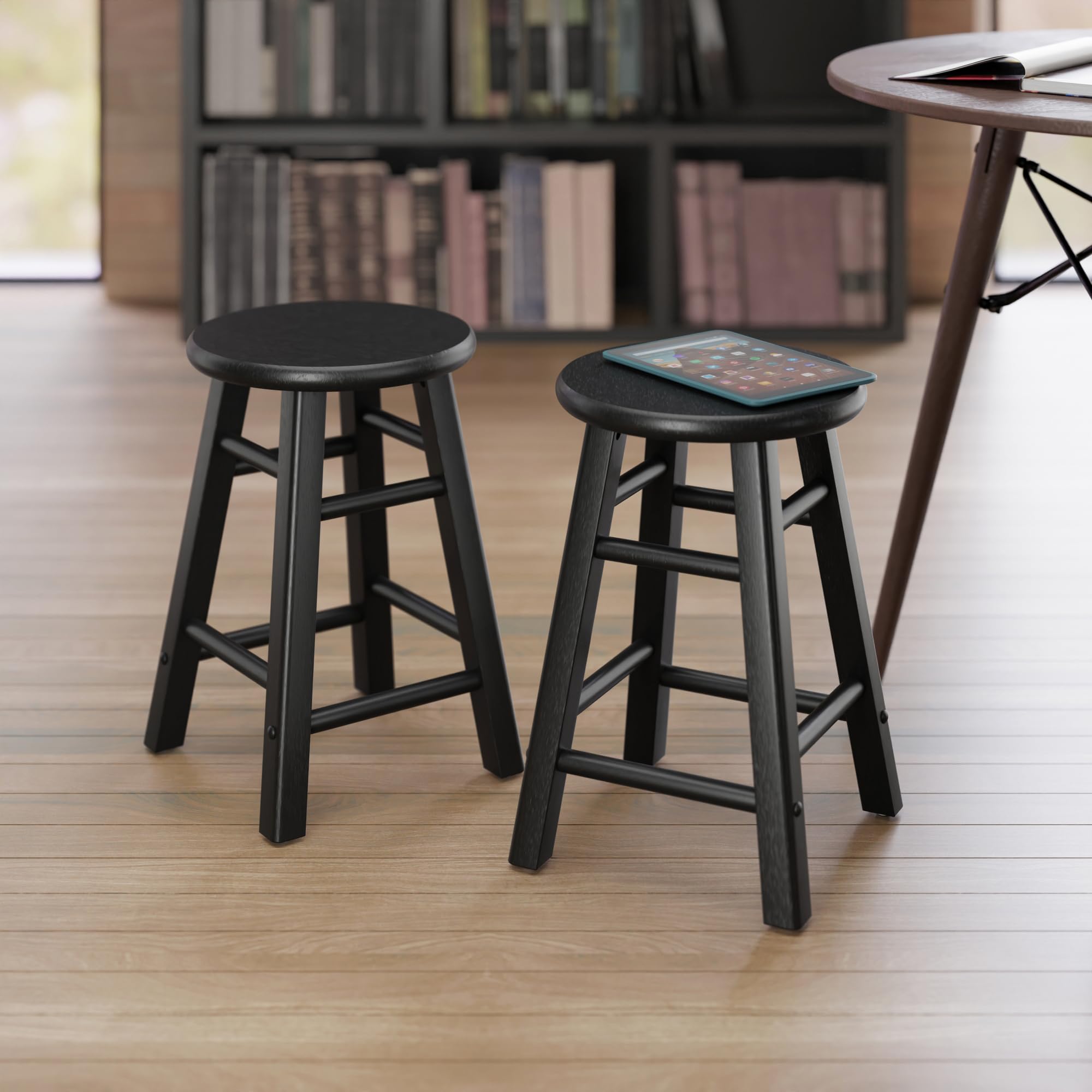 Winsome Element 2-Piece Counter Stool Set, Classic Backless Bar Chairs for Kitchen & Dining Room Seating, Timeless Essential Furniture for Home, Dorm, Apartments - Image 12