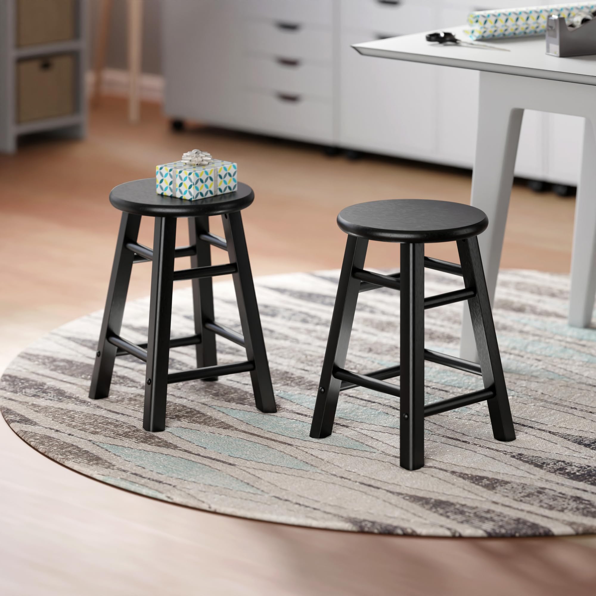 Winsome Element 2-Piece Counter Stool Set, Classic Backless Bar Chairs for Kitchen & Dining Room Seating, Timeless Essential Furniture for Home, Dorm, Apartments - Image 13