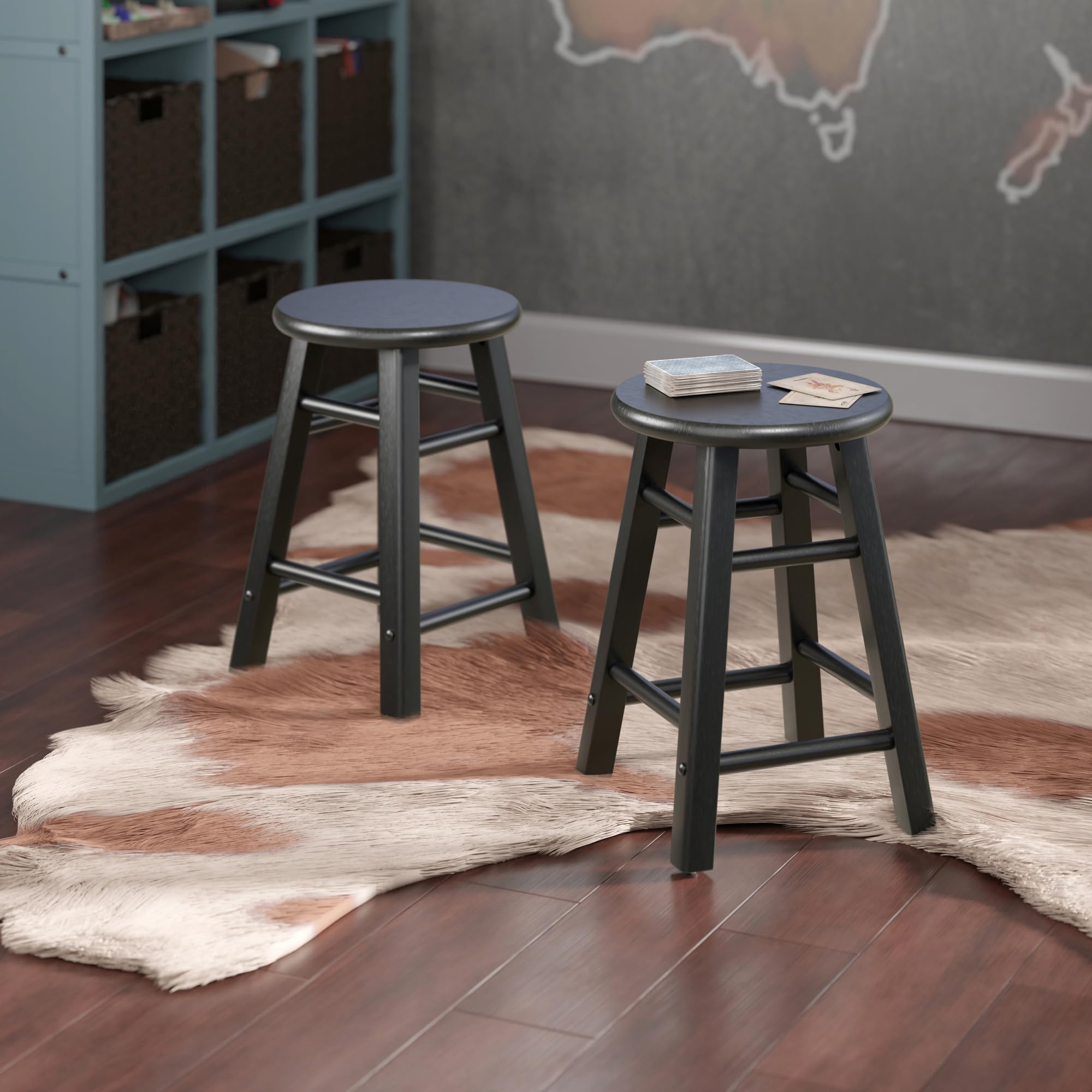 Winsome Element 2-Piece Counter Stool Set, Classic Backless Bar Chairs for Kitchen & Dining Room Seating, Timeless Essential Furniture for Home, Dorm, Apartments - Image 14