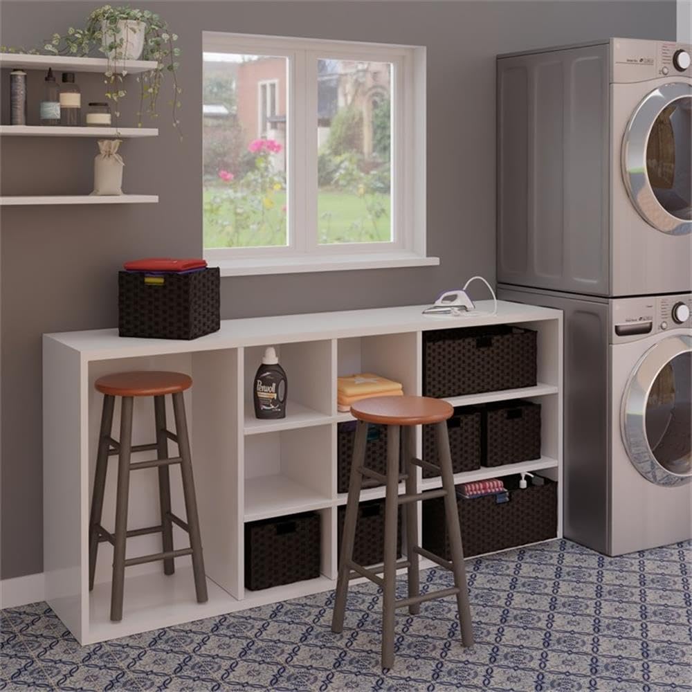 Winsome Huxton 2-Piece Bar Stools, 29 in, Teak Seat with Oyster Gray Base, Solid Wood - Image 8