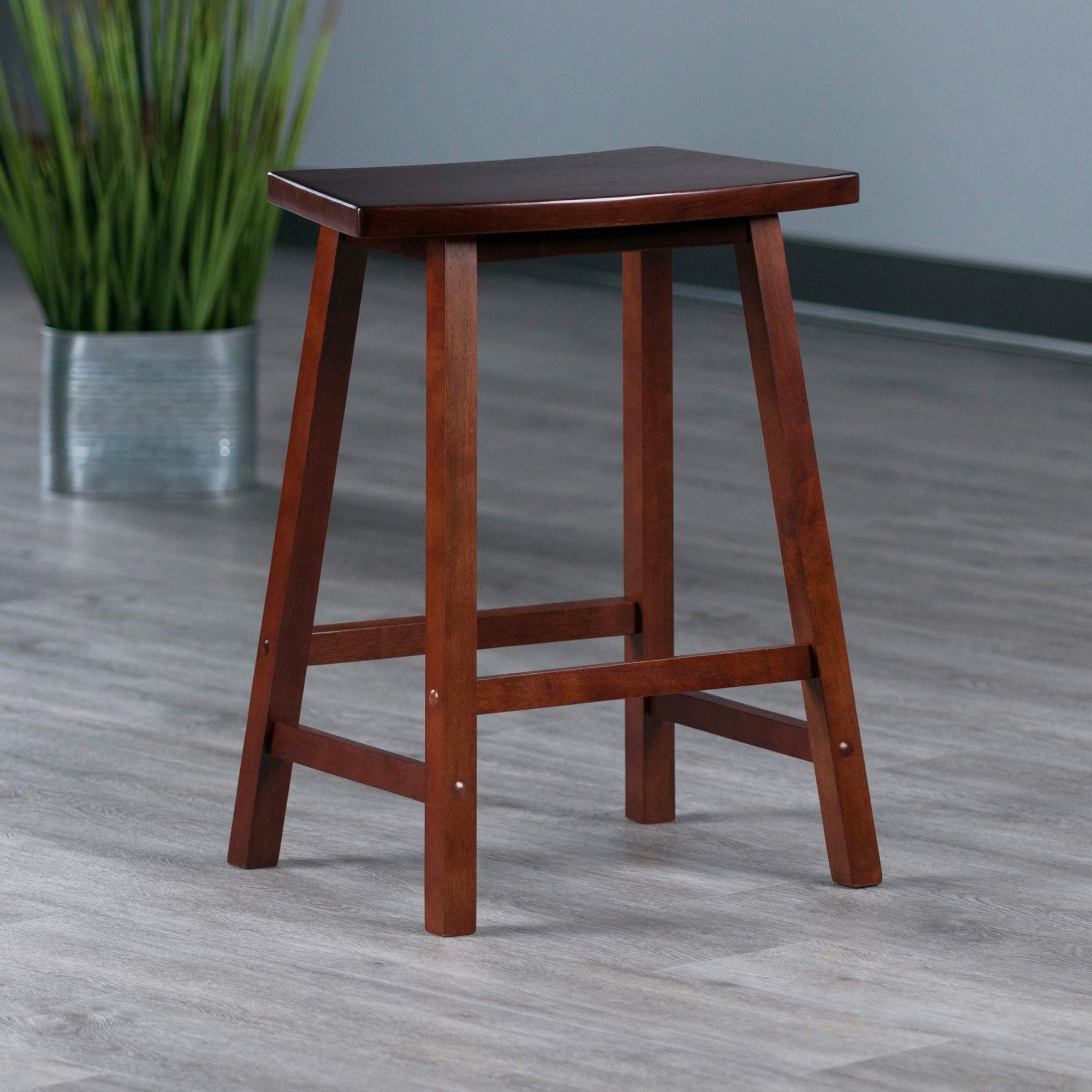 Winsome Katashi Fan Shape Counter Stool, Walnut, 24" - Image 9