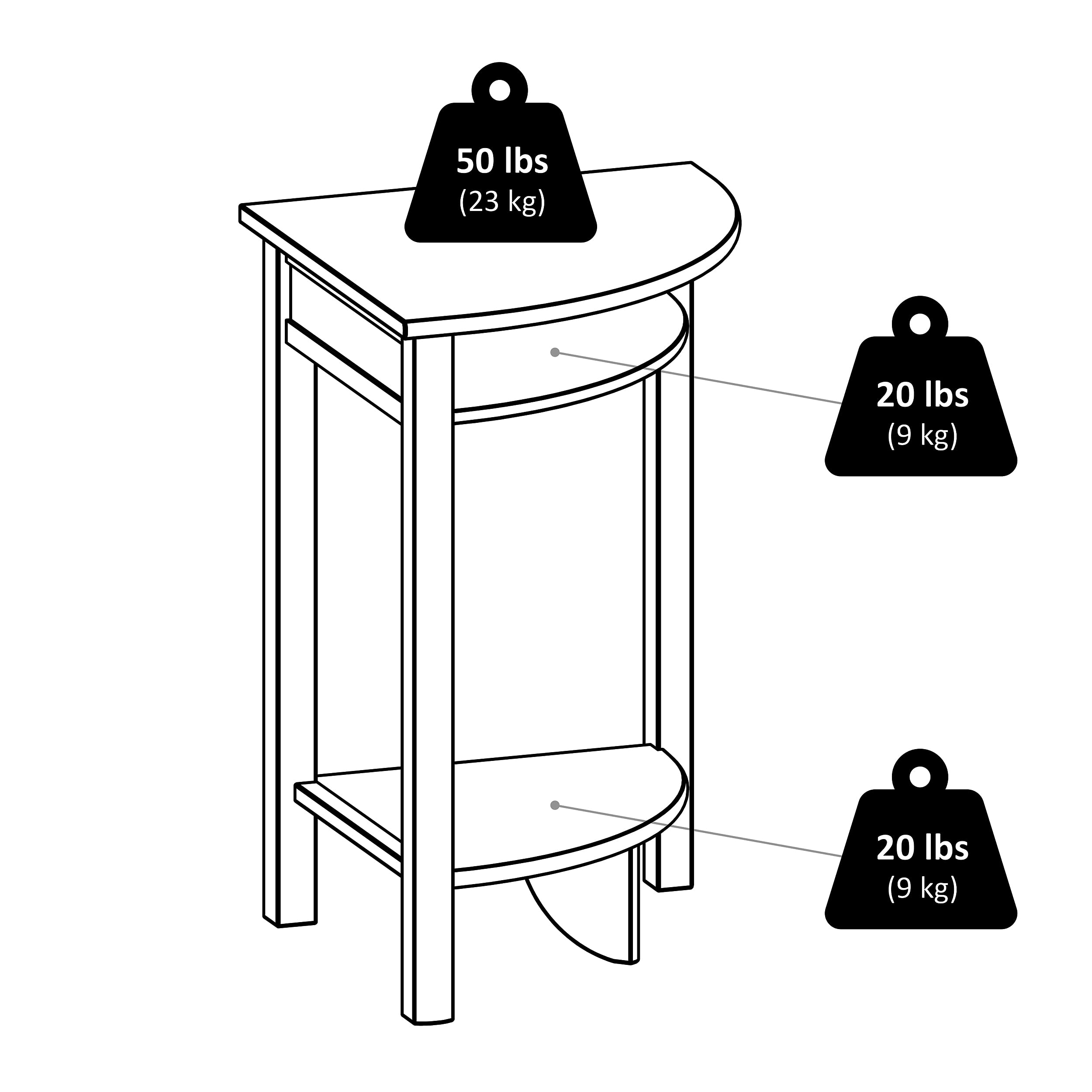 Winsome LISO 31.1-inch x 20 1/2-inch x 20 1/2-inch Composite Wood Corner Table with Cube Storage, Dark Brown - Image 6