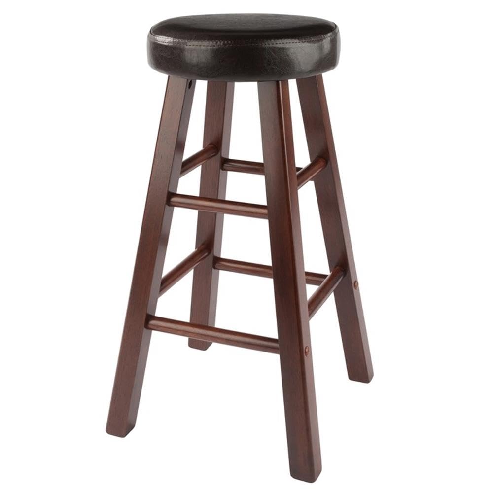 Winsome Maria 2-Piece Counter Stool Set, 25In Height, Faux Leather Cushion Seat, Walnut Finish - Image 5