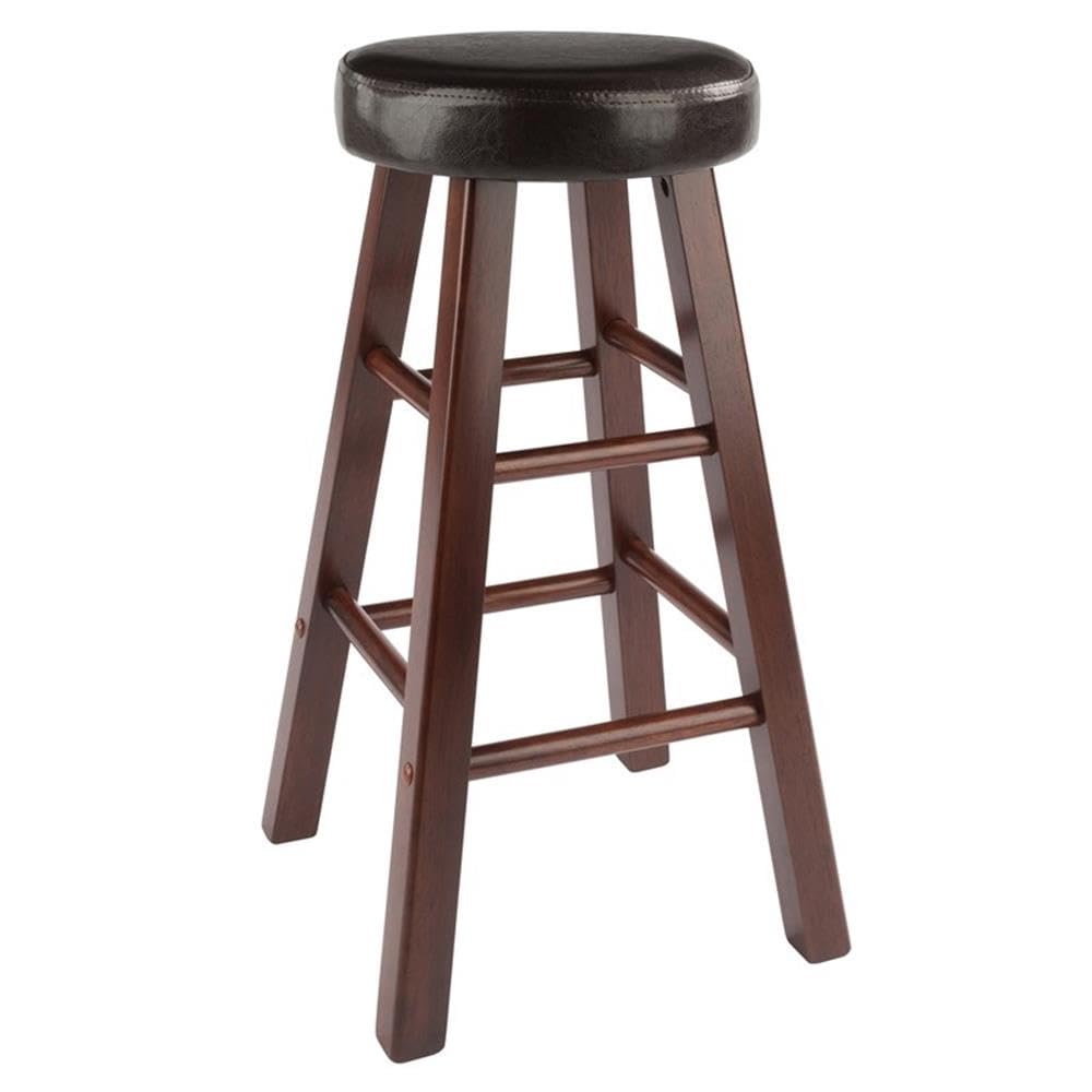 Winsome Maria 2-Piece Counter Stool Set, 25In Height, Faux Leather Cushion Seat, Walnut Finish - Image 6