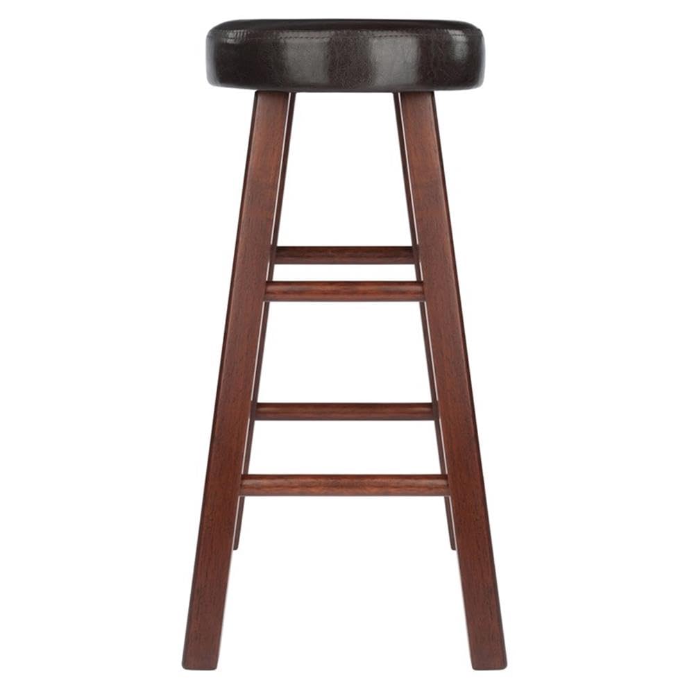 Winsome Maria 2-Piece Counter Stool Set, 25In Height, Faux Leather Cushion Seat, Walnut Finish - Image 7