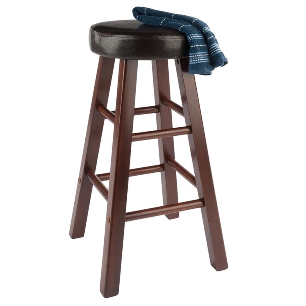 Winsome Maria 2-Piece Counter Stool Set, 25In Height, Faux Leather Cushion Seat, Walnut Finish - Image 9