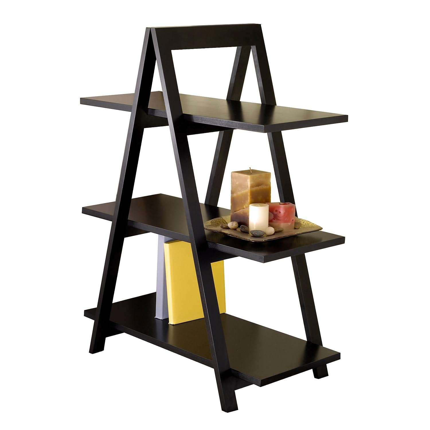 Winsome MDF A-Frame 3-Tier Shelf, Black (20130) - Image 4