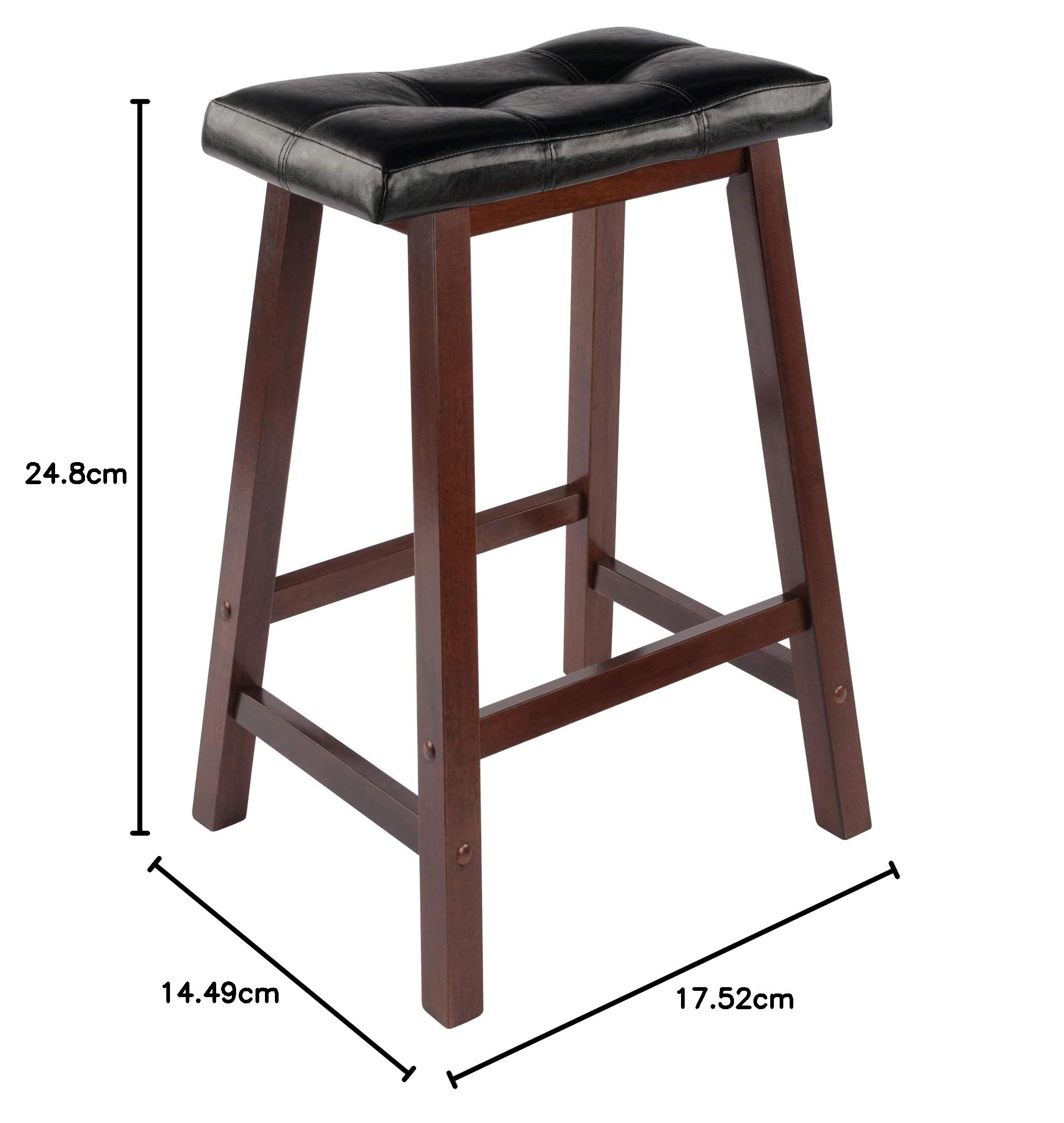 Winsome Mona Stool, 24", Antique Walnut - Image 3