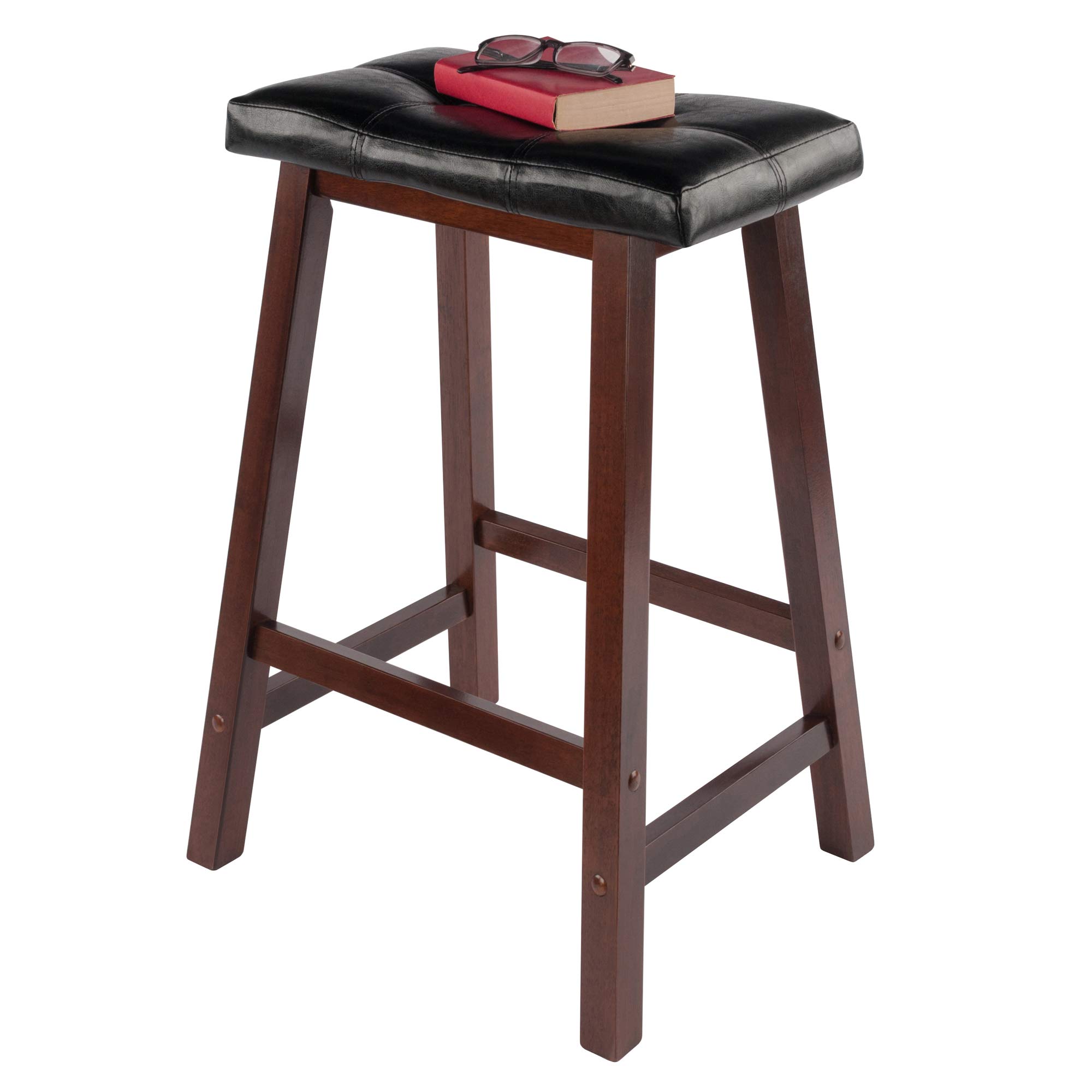Winsome Mona Stool, 24", Antique Walnut - Image 8