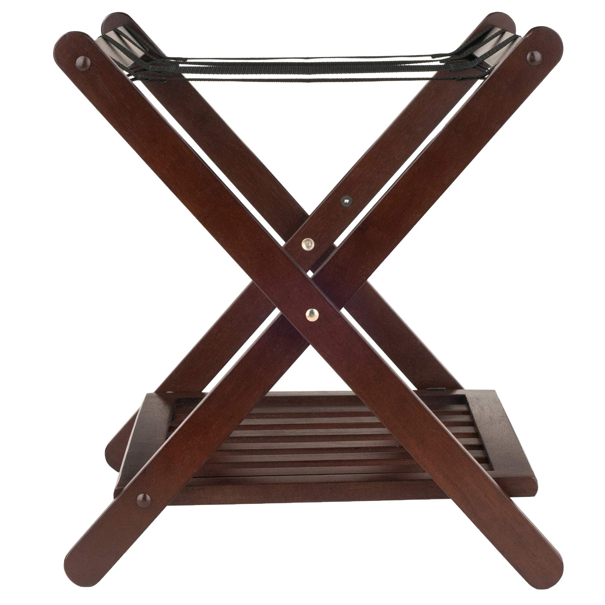 Winsome Reese Luggage Rack with Storage Shelf, for Guest Room, No Assembly, Cappuccino - Image 3