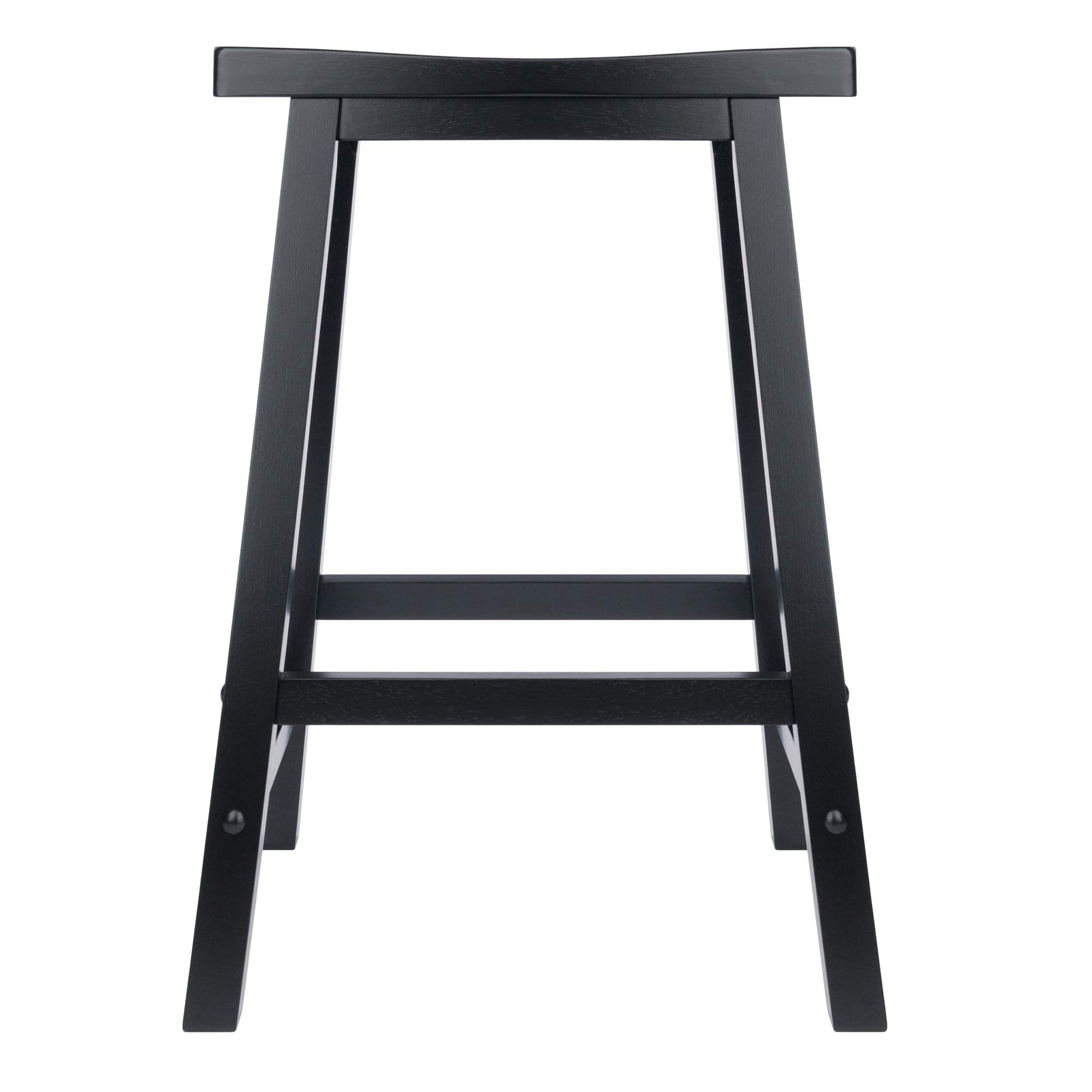 Winsome Satori Saddle Seat Counter Stool, 24" in Black, Classic Backless Bar Chairs for Kitchen & Dining Room Seating, Timeless Essential Furniture for Home, Dorm, Apartments - Image 4