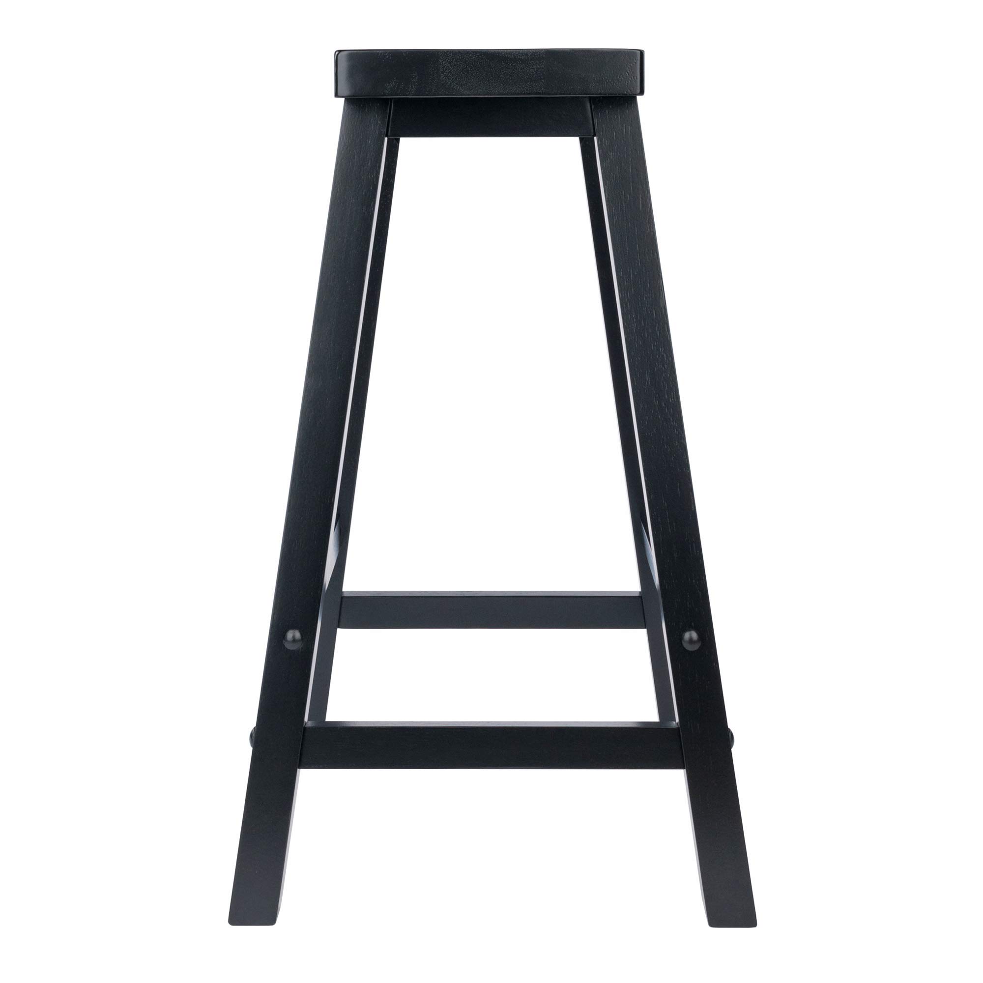 Winsome Satori Saddle Seat Counter Stool, 24" in Black, Classic Backless Bar Chairs for Kitchen & Dining Room Seating, Timeless Essential Furniture for Home, Dorm, Apartments - Image 5
