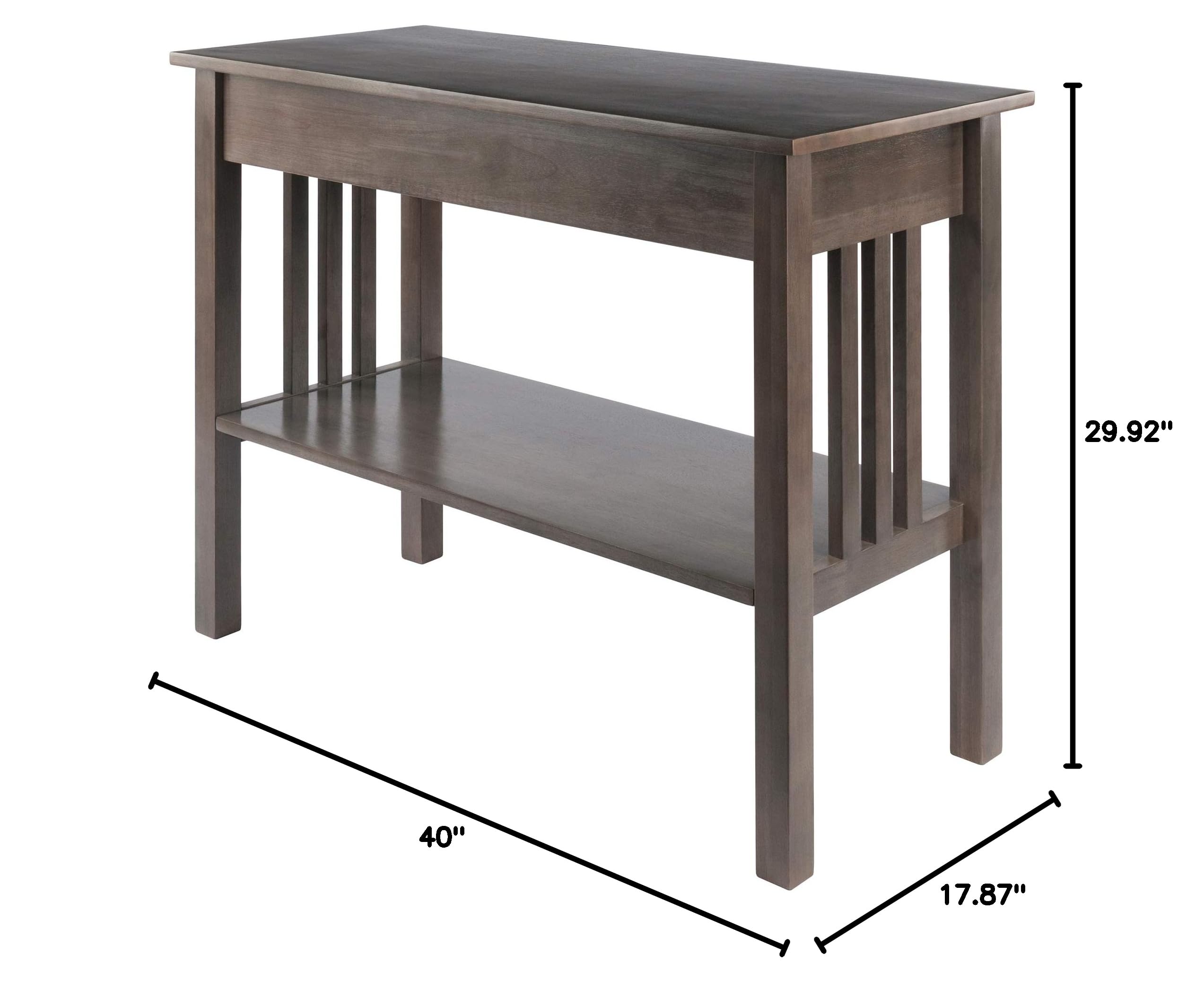 Winsome Stafford Console Table, Oyster Gray - Image 3
