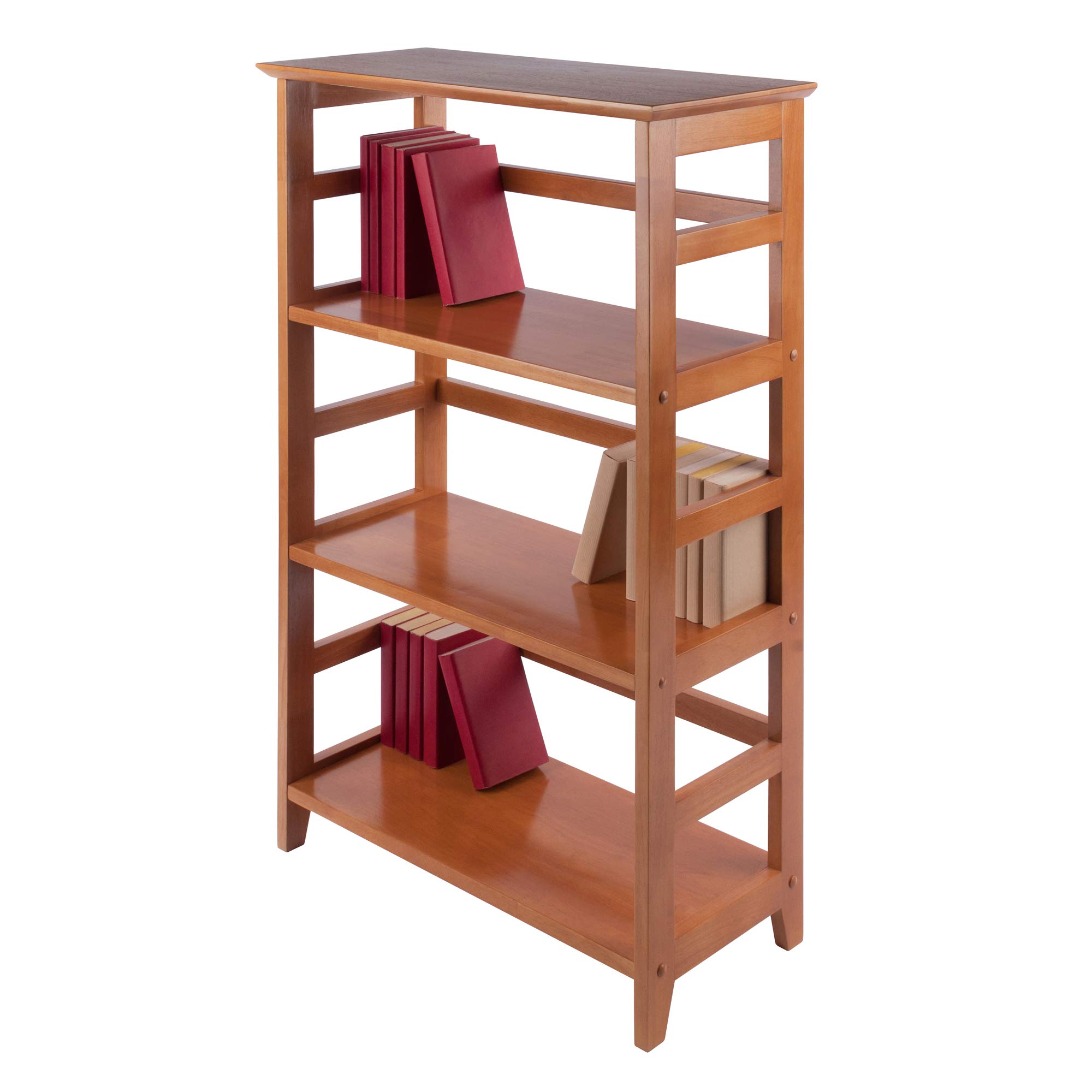 Winsome Studio 3-Tier Bookshelf, 42" in Honey Pine, Classic Display Bookcase, Functional & Stylish Shelving Unit for Convenient Home Storage in Living Room, Bedroom, Office, Dorm - Image 4