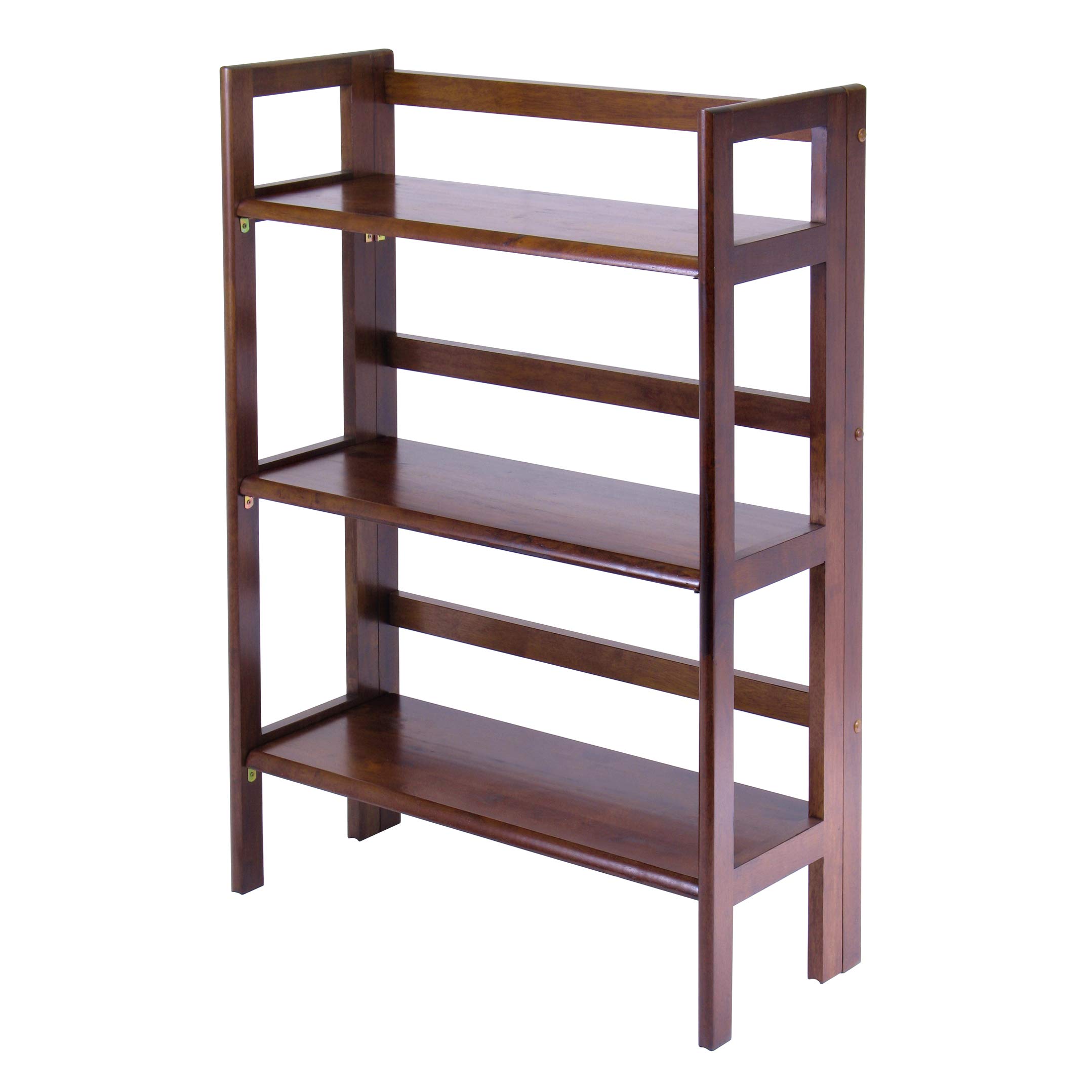 Winsome Torino 3-Pc Folding Bookcase w/Fabric Baskets, Walnut/Black (94395) - Image 4
