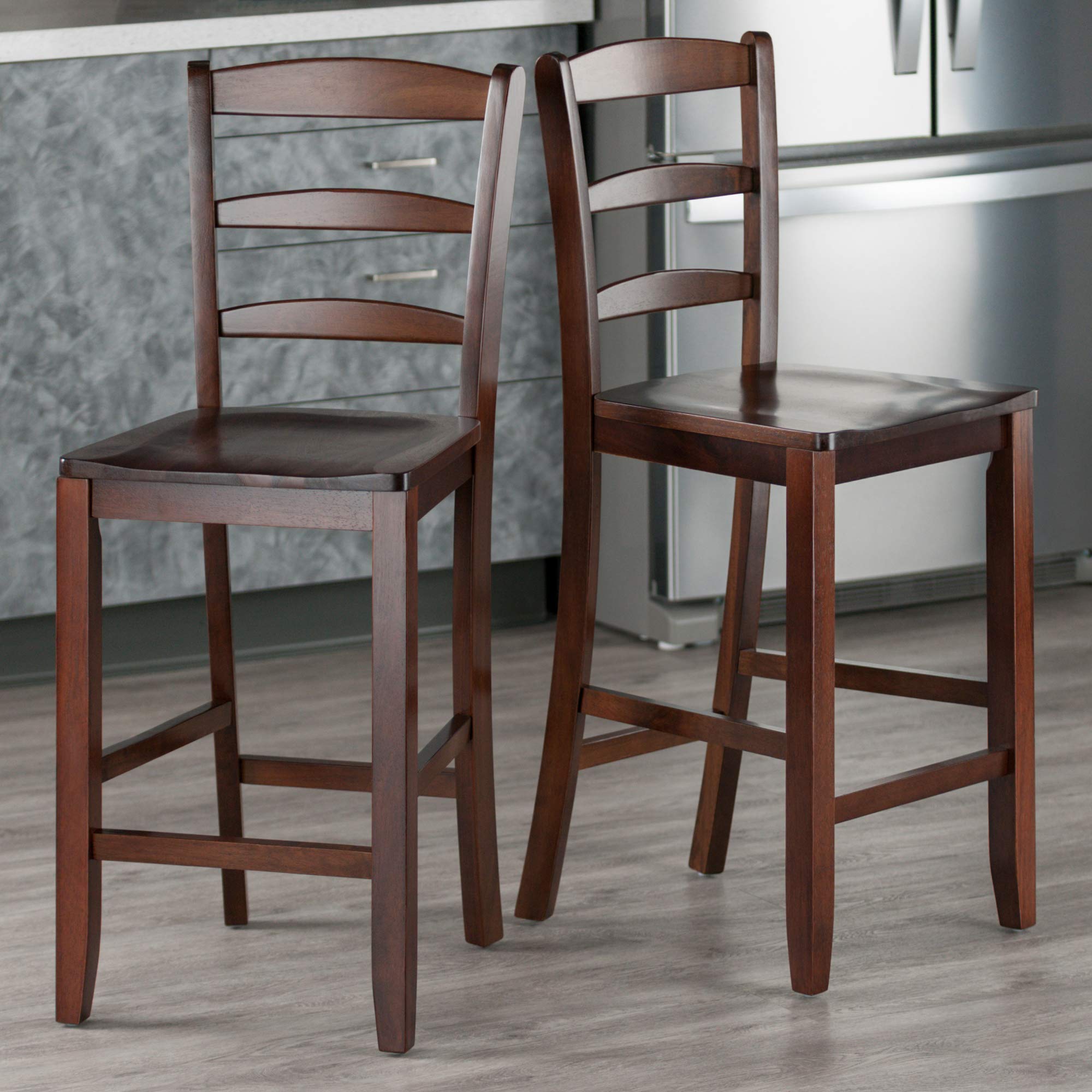 Winsome Wood Albany 3-Pc Set High Table w/Ladder Back Counter Stools - Image 14