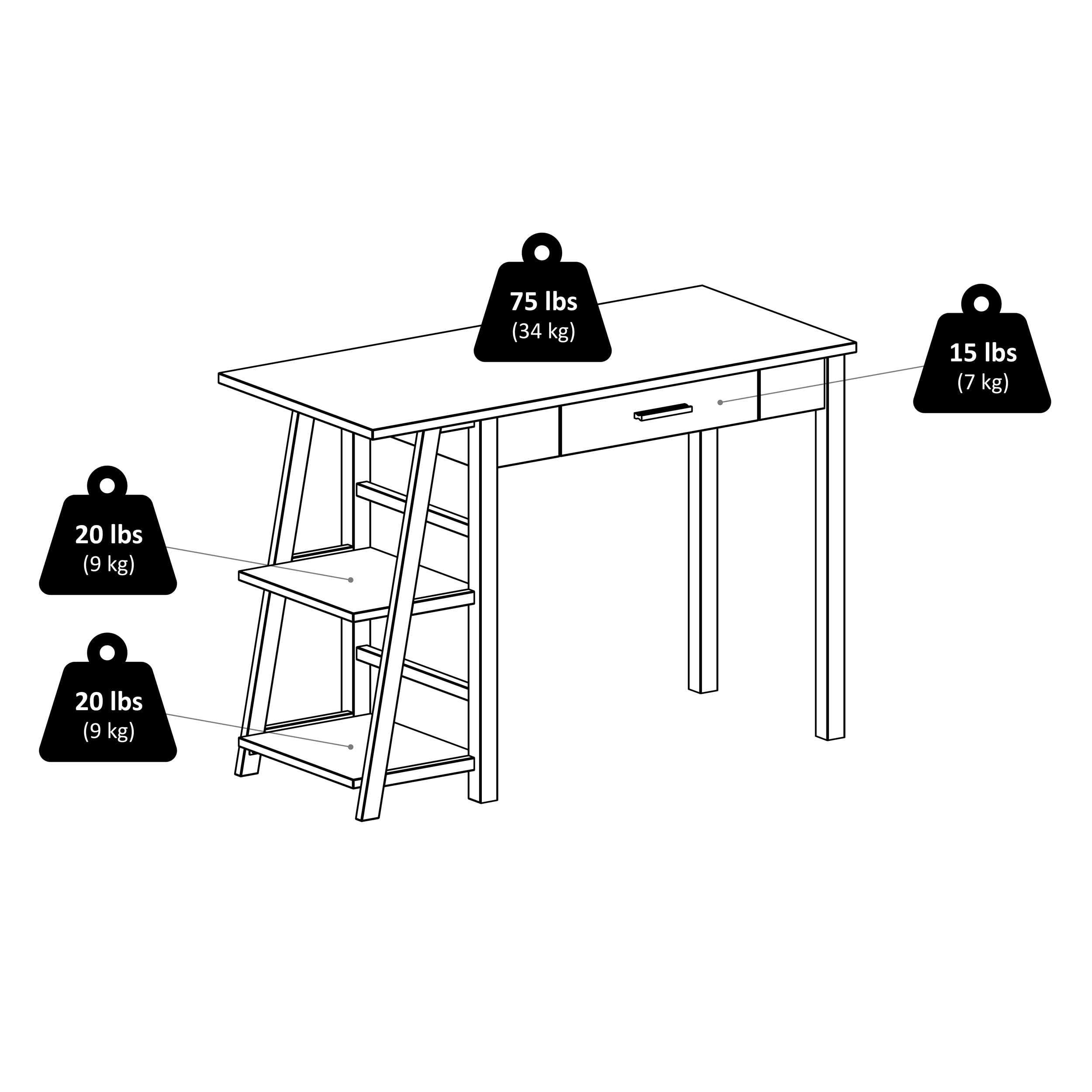 Winsome Wood Aldric Home Office, Walnut, 20 L - Image 9