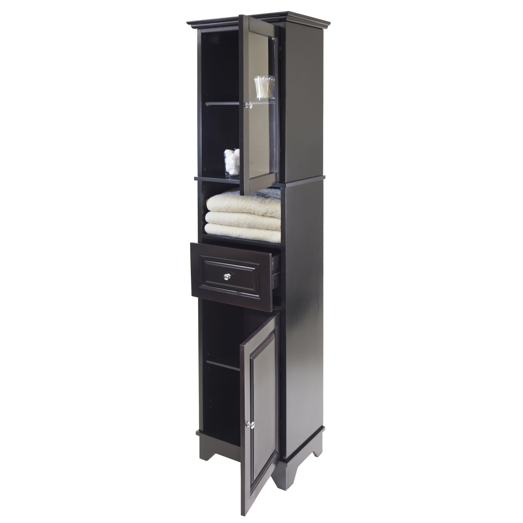 Winsome Wood Alps Tall Cabinet with Glass Door and Drawer - Image 9