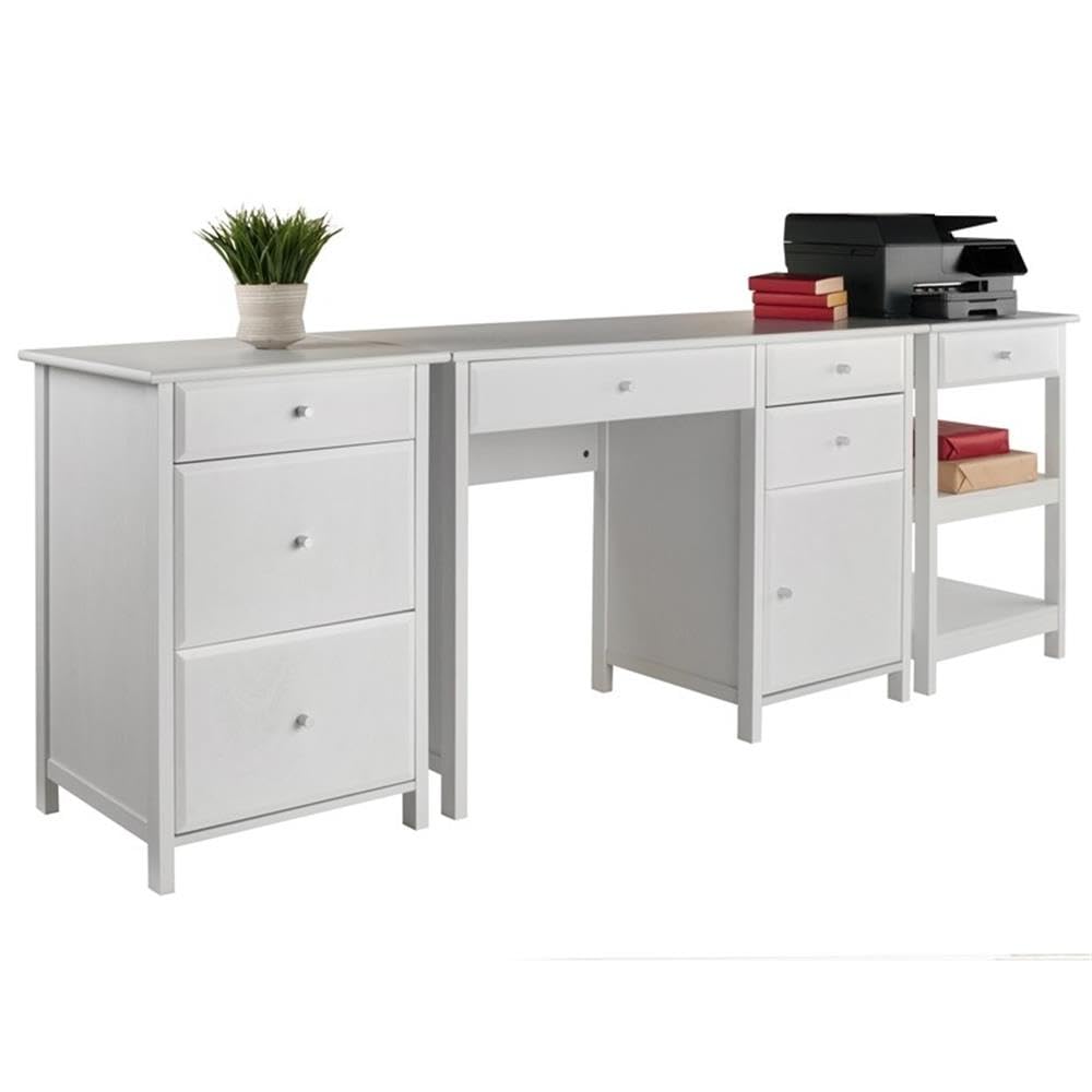 Winsome Wood Delta 3-Pc Set Home Office, White - Image 5