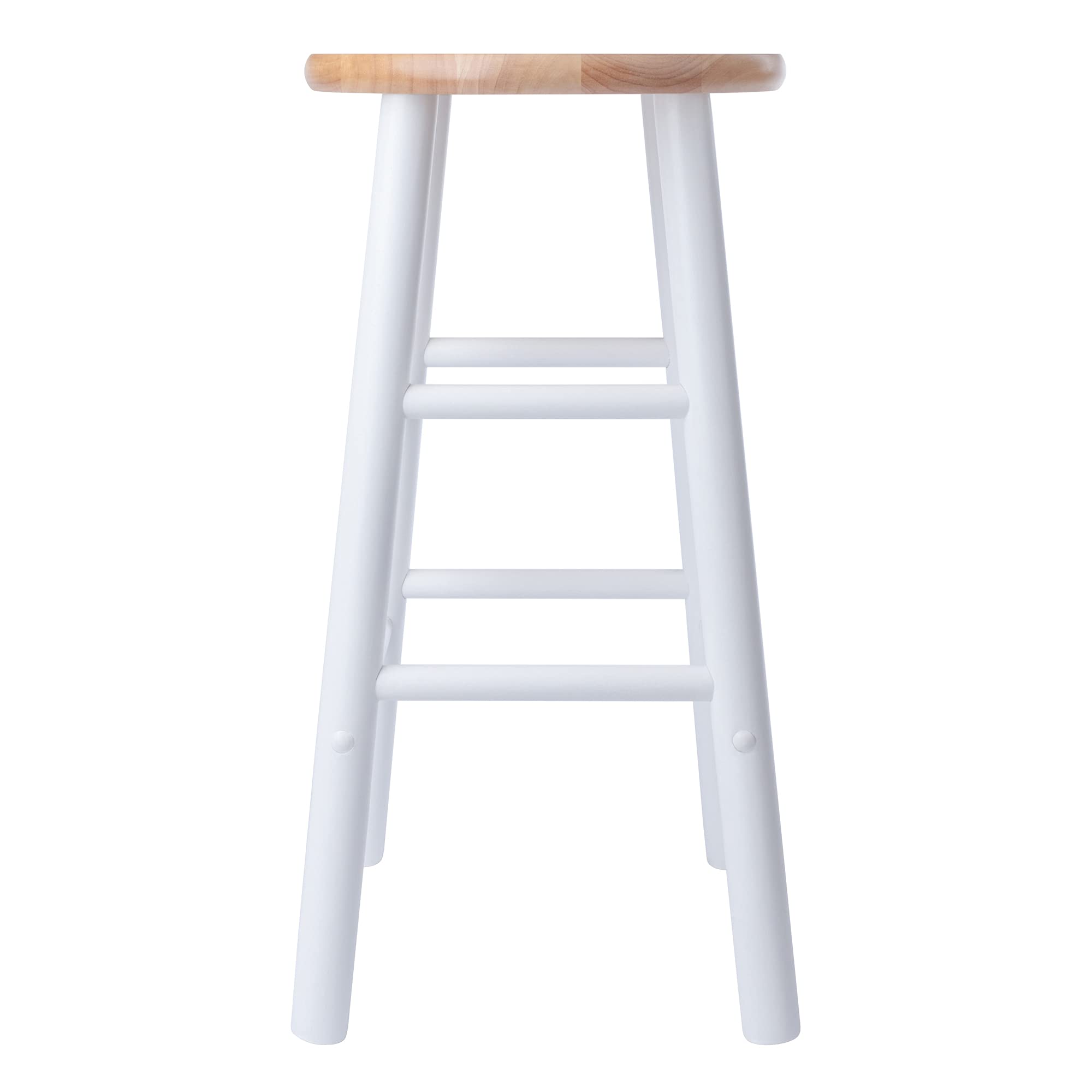 Winsome Wood Huxton 2-Pc Counter Stool Set, Natural and White Finish, 24" - Image 5