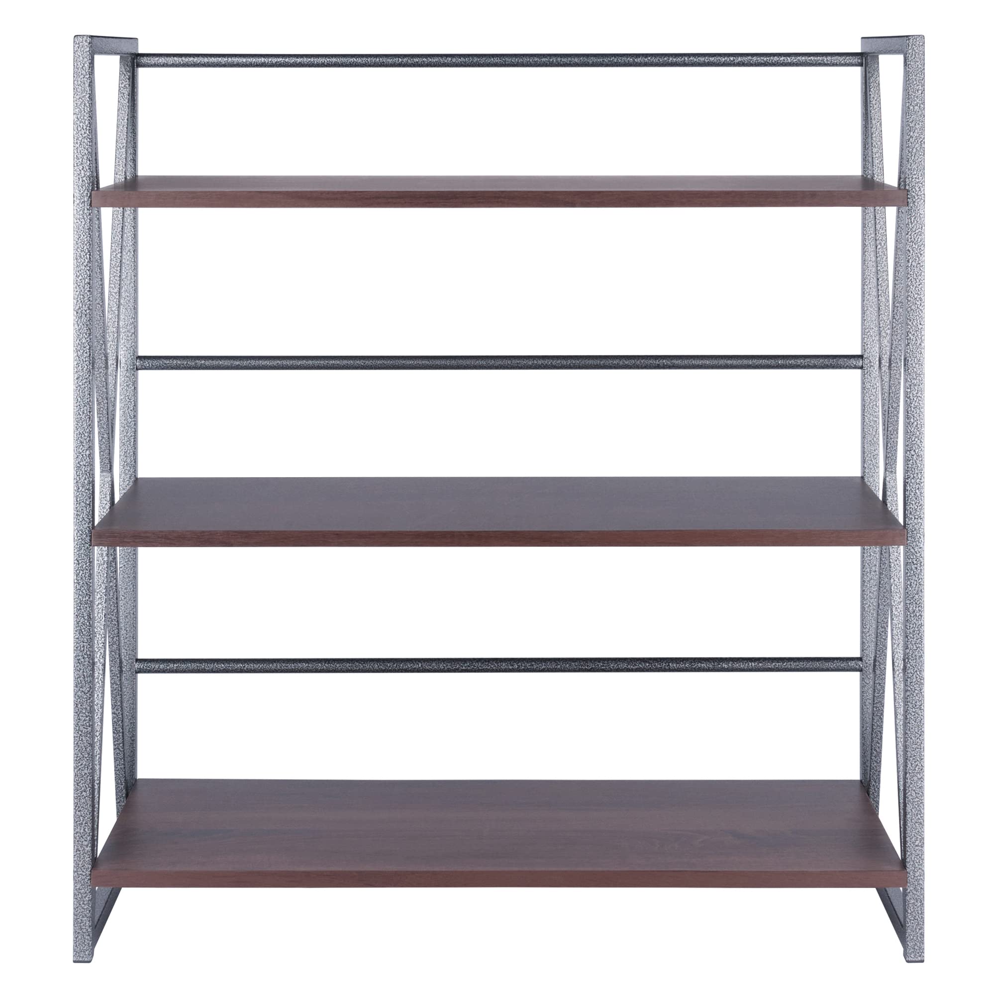 Winsome Wood Isa 3-Tier Shelf, Graphite and Walnut - Image 4
