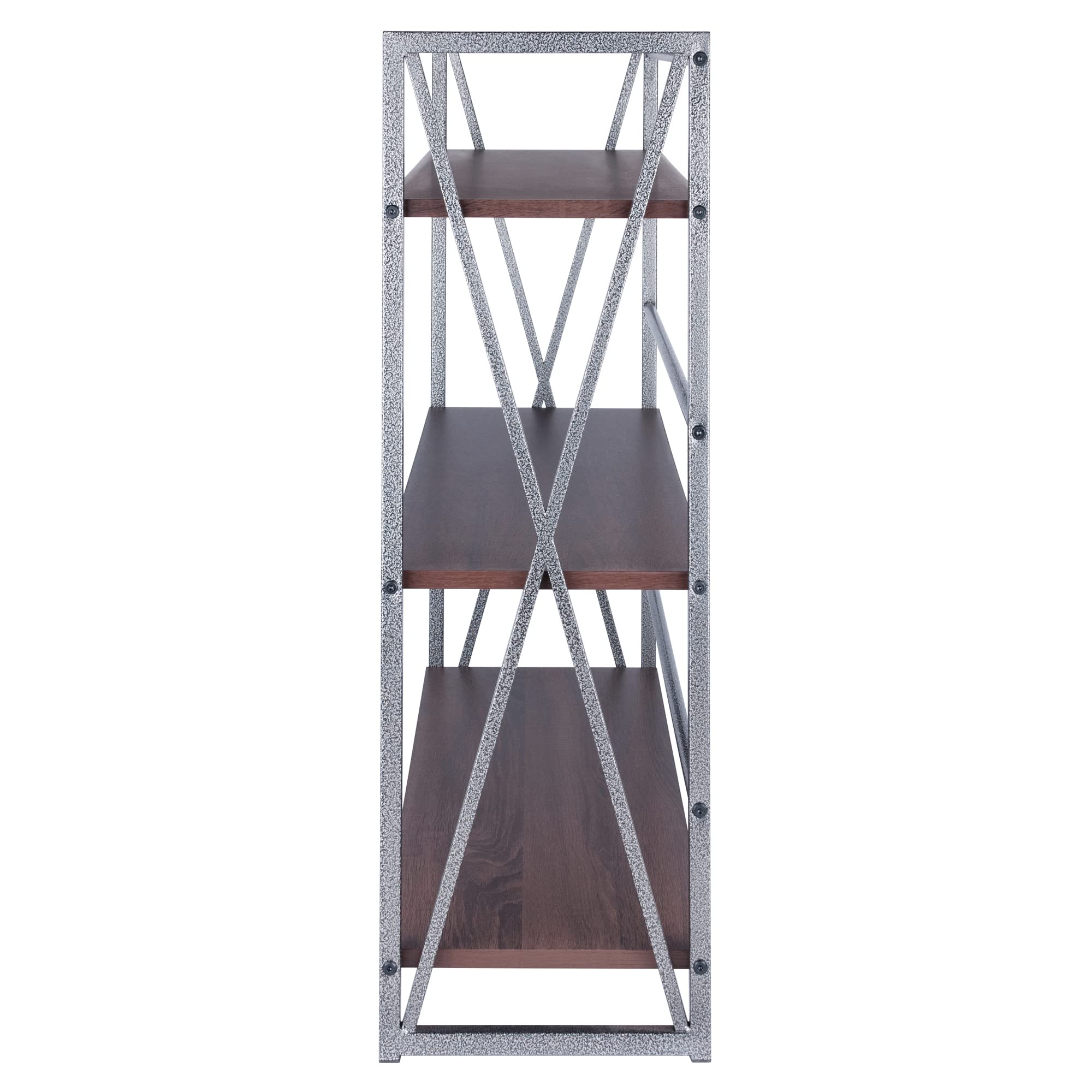 Winsome Wood Isa 3-Tier Shelf, Graphite and Walnut - Image 5