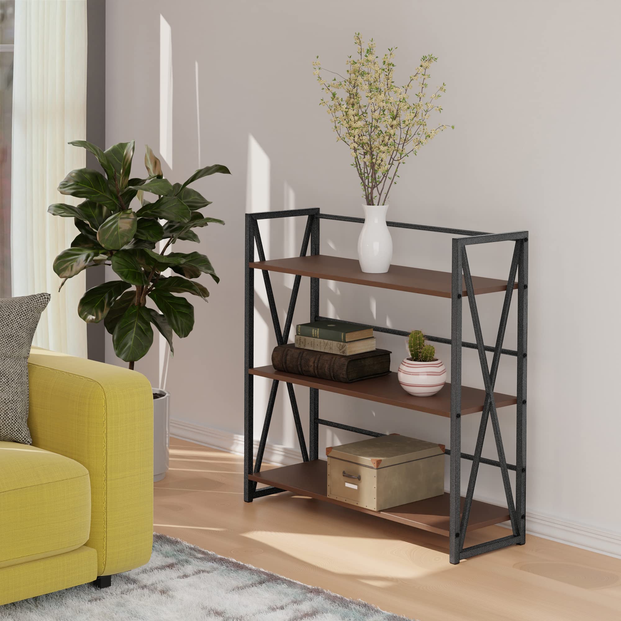 Winsome Wood Isa 3-Tier Shelf, Graphite and Walnut - Image 8