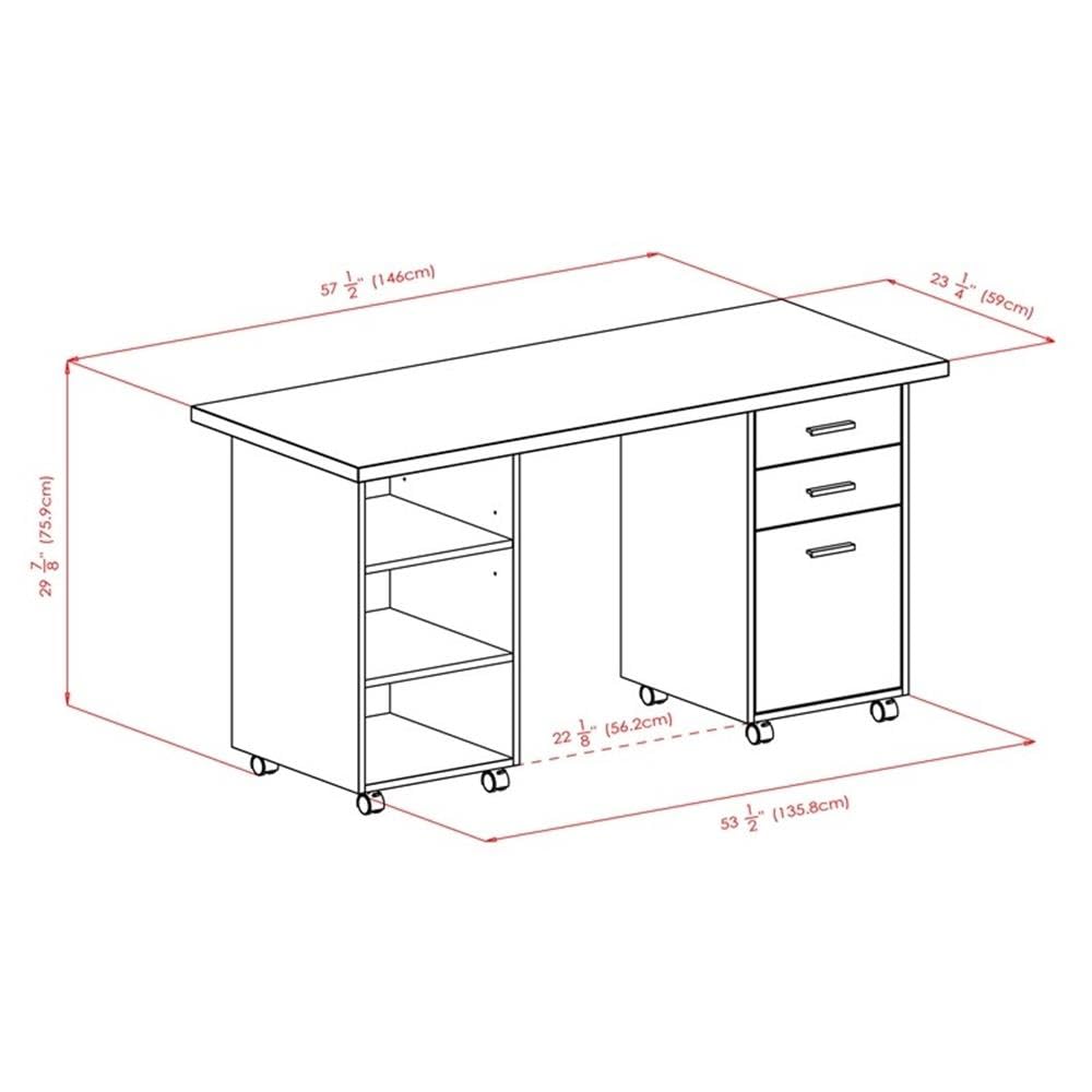 Winsome Wood Kenner Desk set, Reclaimed Wood - Image 3