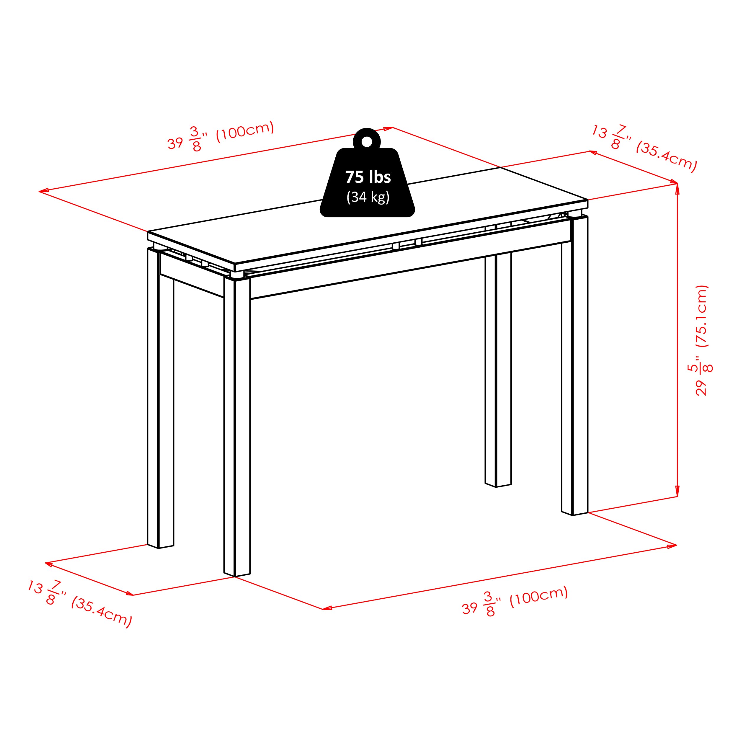 Winsome Wood Linea Occasional Table, Espresso, 28.5 inches - Image 3