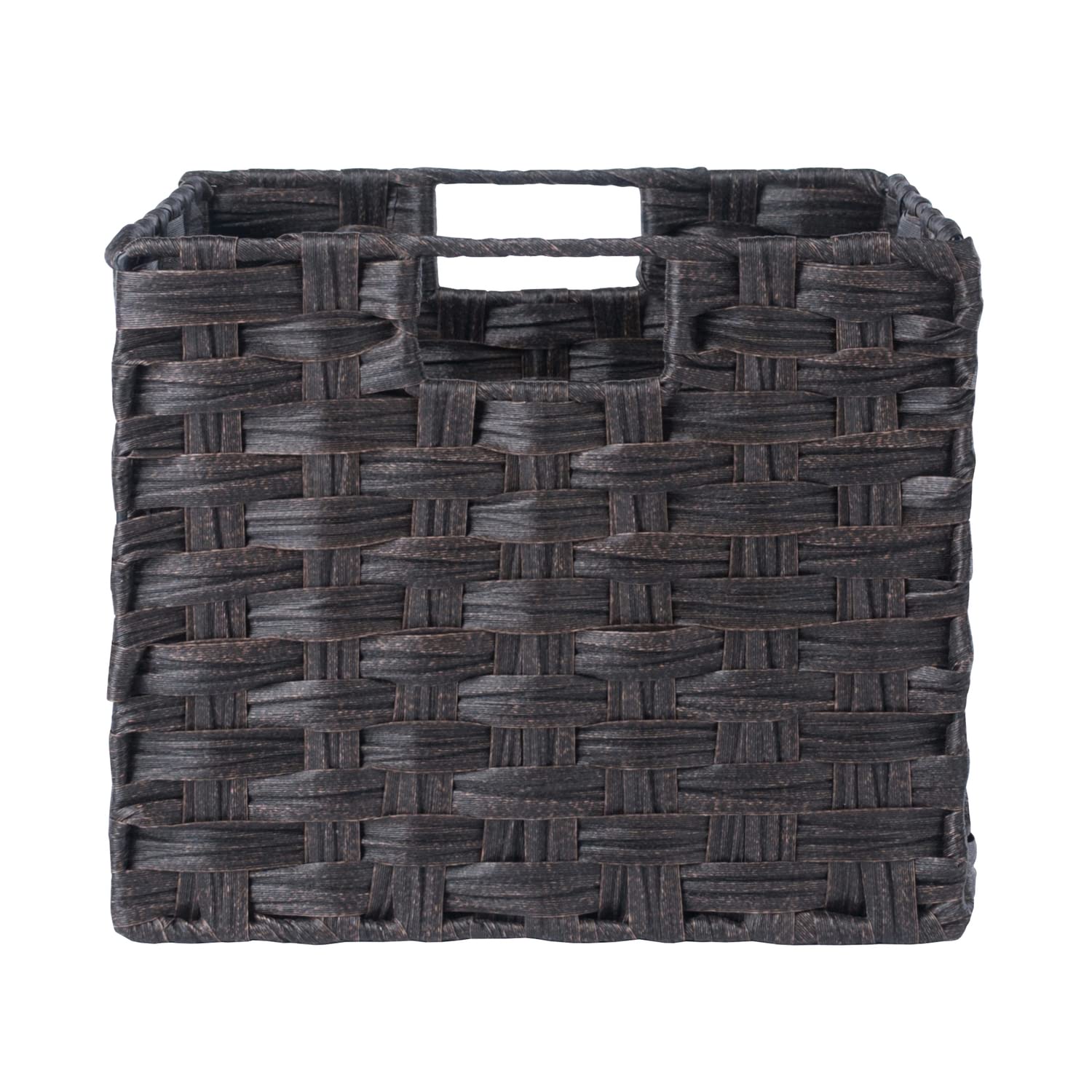 Winsome Wood Melanie 2-Pc Foldable Woven Fiber Basket Set, Chocolate - Image 5