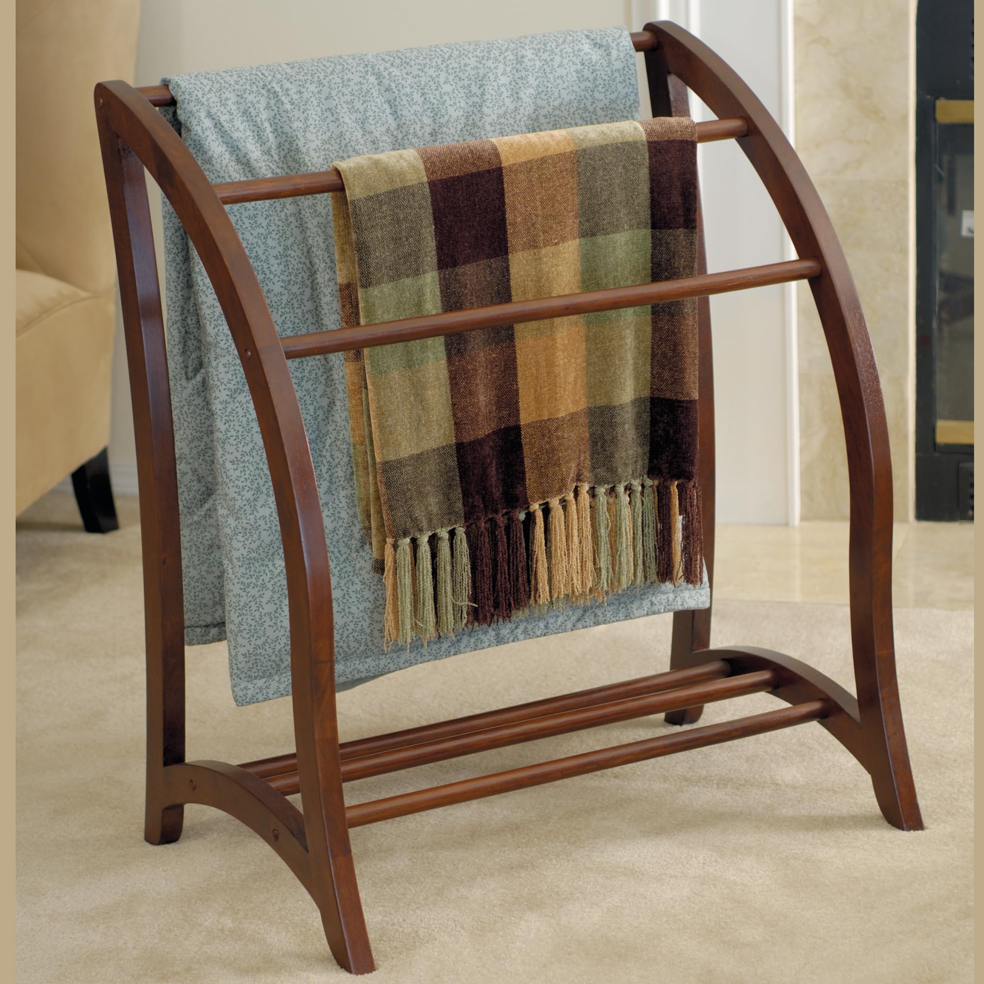Winsome Wood Quilt Rack With 3 Rungs, Antique Walnut (94036) - Image 10