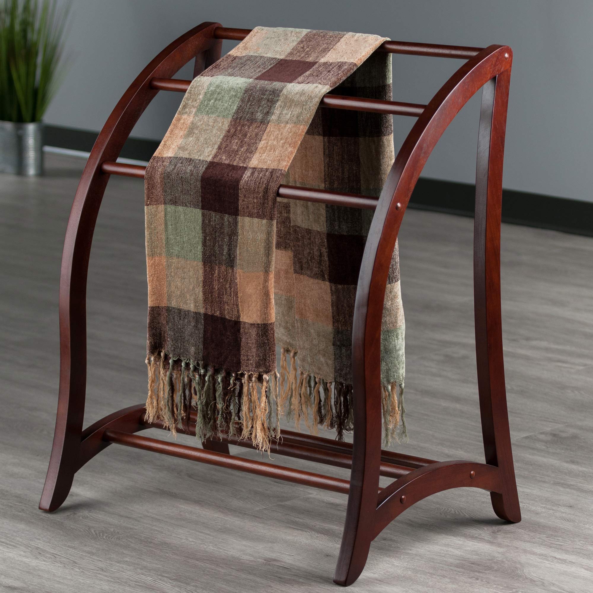 Winsome Wood Quilt Rack With 3 Rungs, Antique Walnut (94036) - Image 11