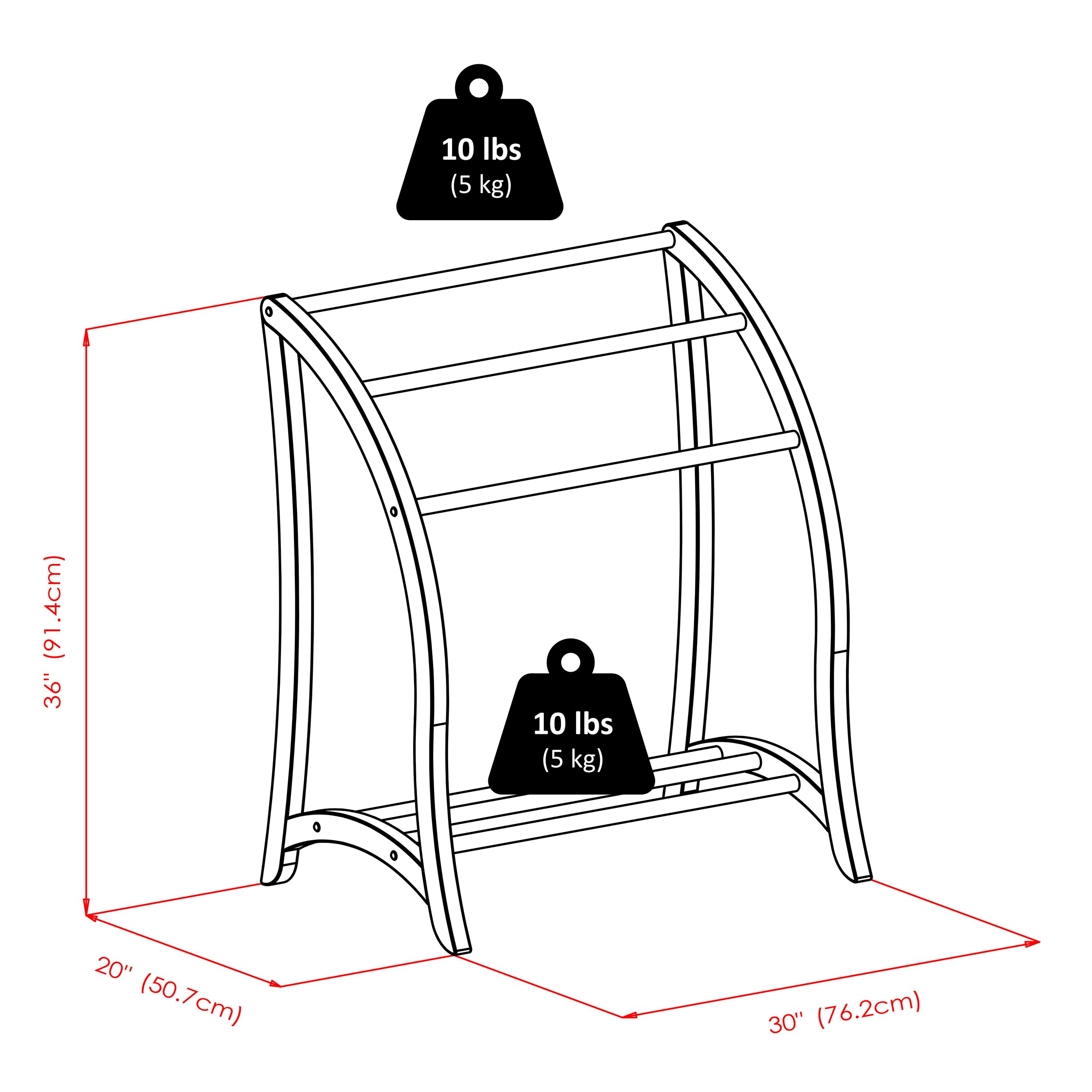 Winsome Wood Quilt Rack With 3 Rungs, Antique Walnut (94036) - Image 12