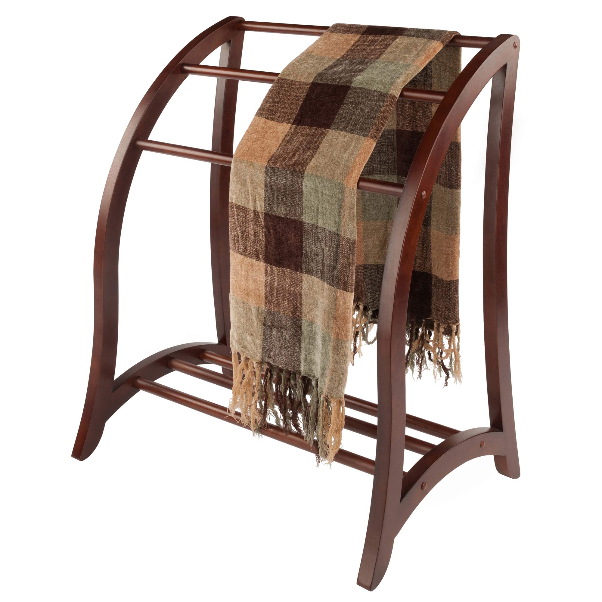 Winsome Wood Quilt Rack With 3 Rungs, Antique Walnut (94036) - Image 9