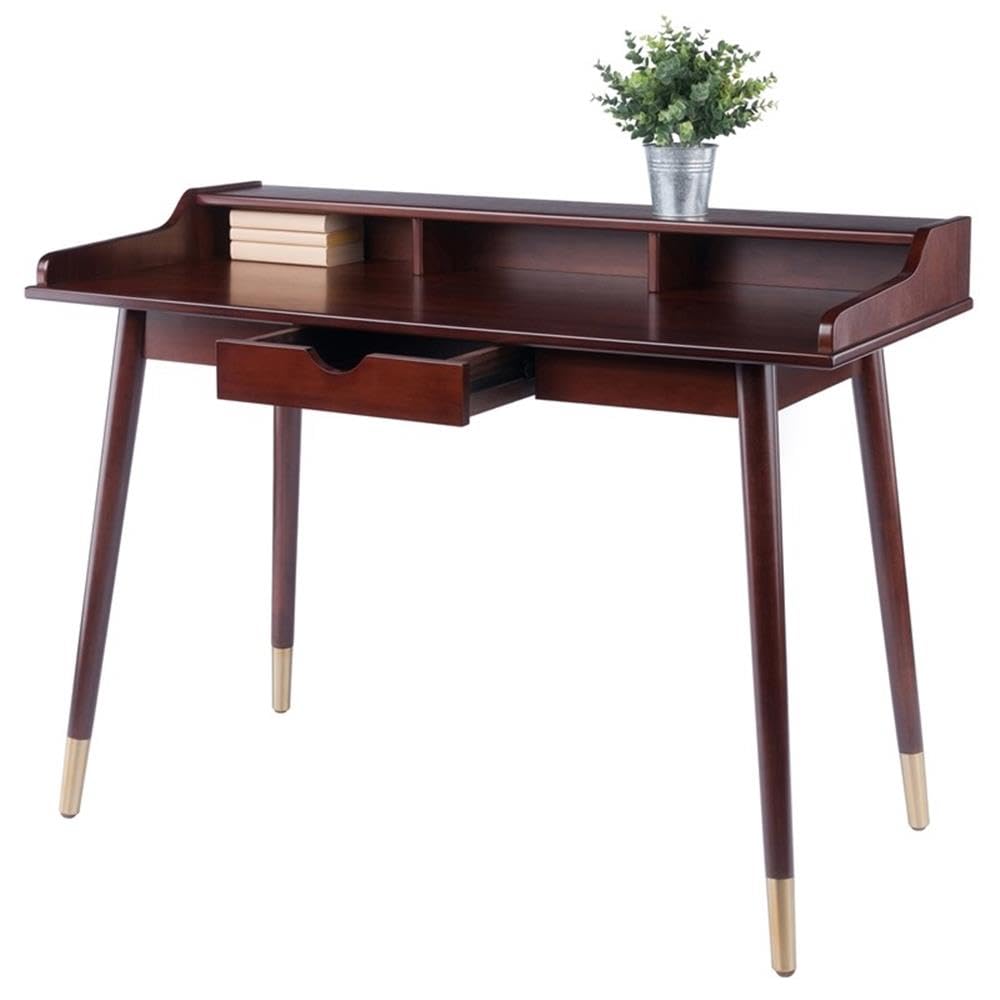 Winsome Wood Sonja Writing Desk, Walnut, 47.2"W x 22"D x 34"H - Image 10