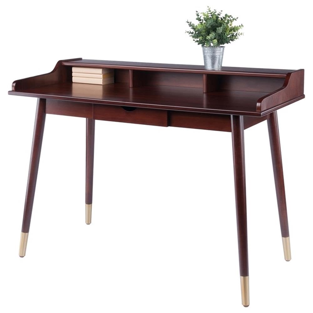 Winsome Wood Sonja Writing Desk, Walnut, 47.2"W x 22"D x 34"H - Image 9