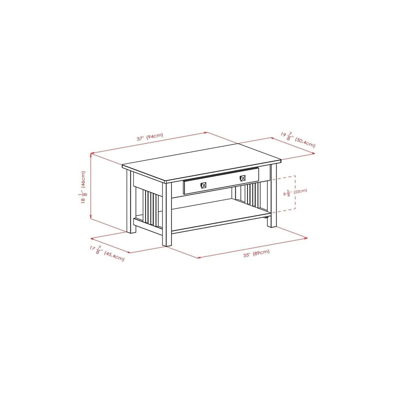 Winsome Wood Stafford Coffee Table, Oyster Gray - Image 3