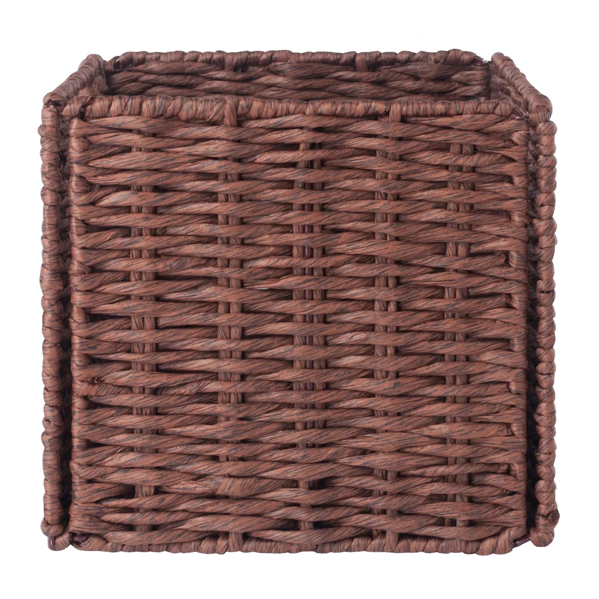 Winsome Wood Tessa 2-Pc Foldable Woven Rope Basket Set, Walnut - Image 9