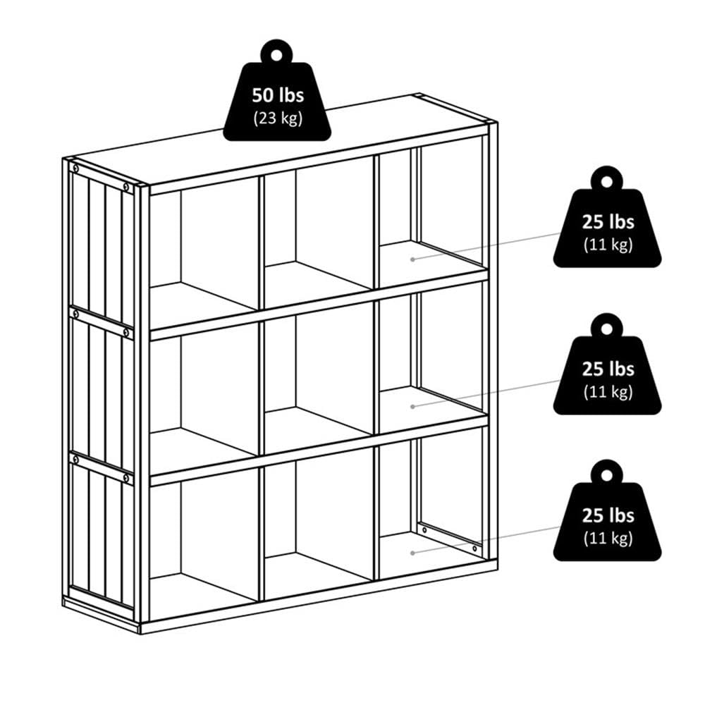 Winsome Wood Timothy 7-Pc 3x3 Storage Shelf with 6 Foldable Woven Baskets - Black and Chocolate - Image 10